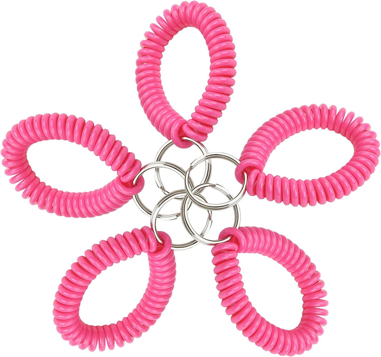 Lucky Line 2” Diameter Spiral Wrist Coil with Steel Key Ring, Flexible Wrist Band Key Chain Bracelet, Stretches to 12”, Purple 1 PK (410651) Apparel & Accessories > Jewelry > Bracelets Lucky Line Neon Pink Pack of 5