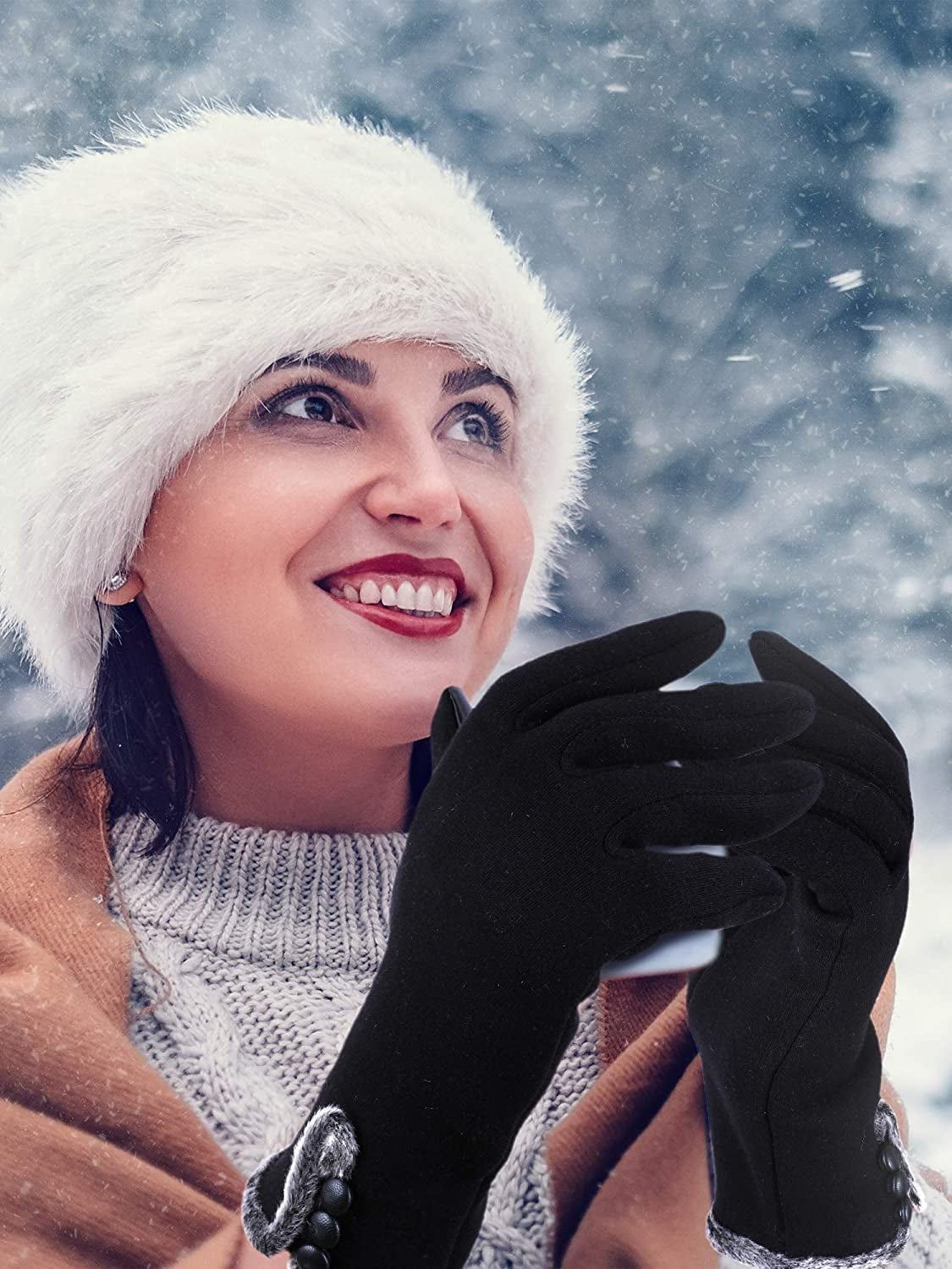 Women Winter Gloves Lined Warm Gloves Touchscreen Mittens for Cold Weather (3, Color 2) Apparel & Accessories > Clothing Accessories > Gloves & Mittens SATINIOR