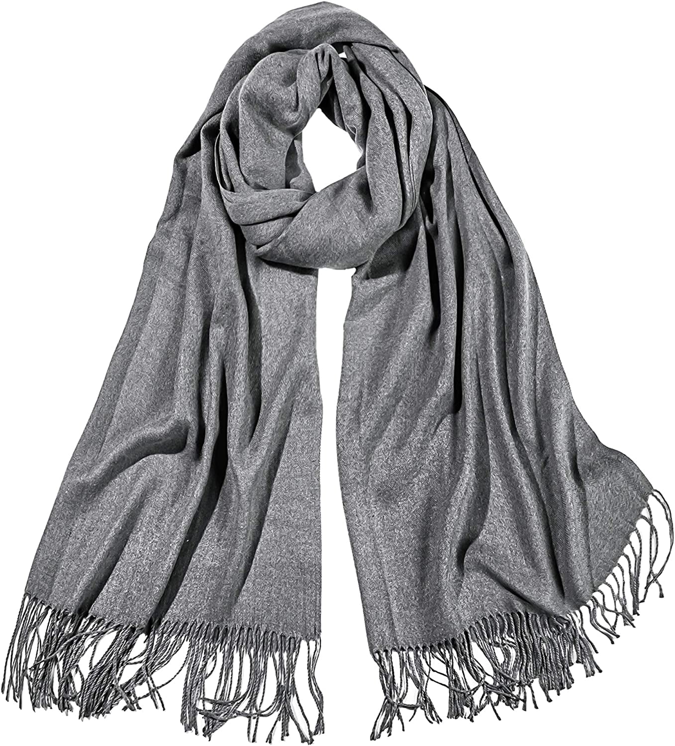 SOJOS Women Large Soft Cashmere Feel Pashmina Shawls and Wraps Winter Scarf for Evening Dresses SC304 Apparel & Accessories > Clothing Accessories > Scarves & Shawls SOJOS C1 Light grey