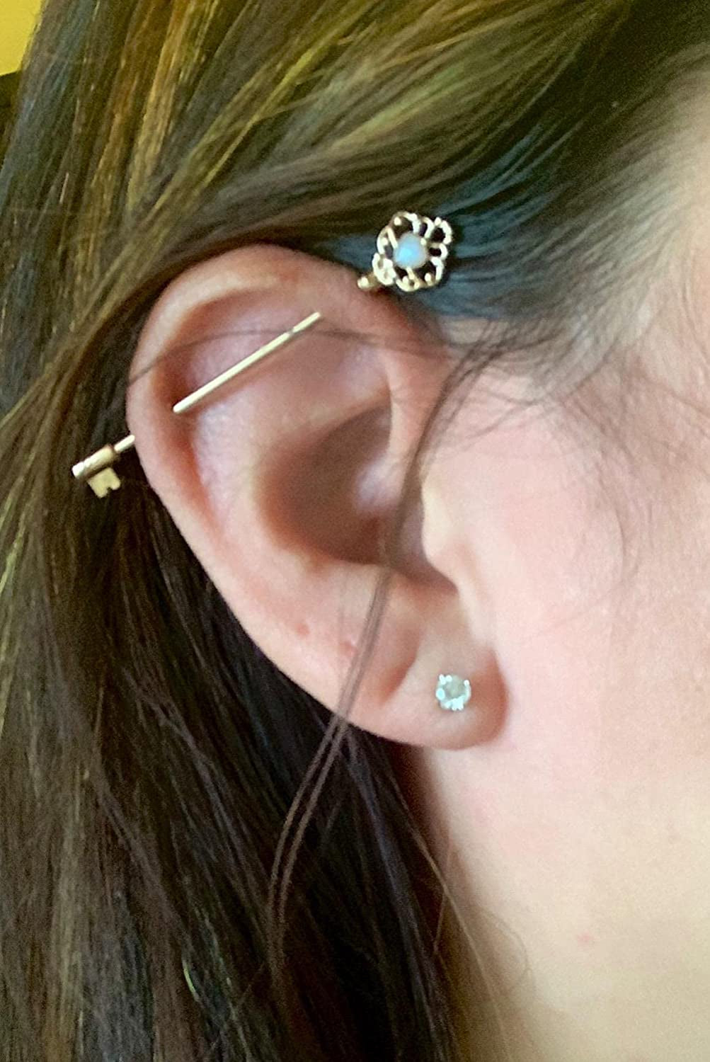 QWALIT Industrial Piercing Jewelry Industrial Piercing Industrial Earrings for Women Men 16G 14G Industrial Barbell Surgical Stainless Steel Scaffold Industrial Bar Piercing Iindustrial Bar Apparel & Accessories > Jewelry > Body Jewelry QWALIT