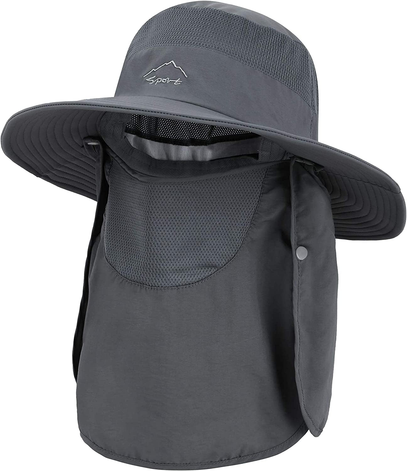 Toppers Womens Mens Sun Hat Rollable UPF 50+ Wide Brim Gardening Hat with Neck Flap Apparel & Accessories > Clothing Accessories > Hats Toppers Unisex Yard_dark Grey