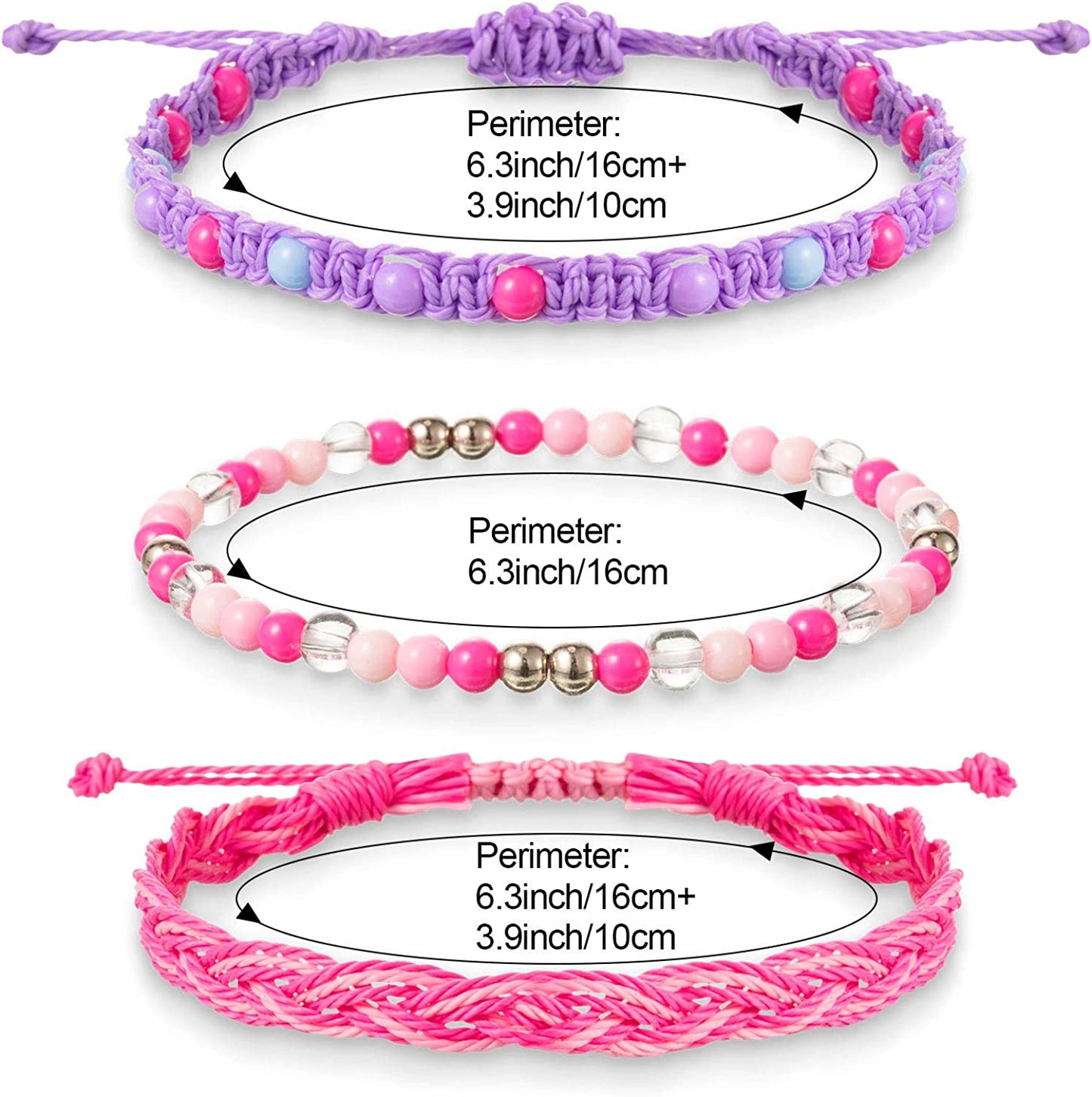 VSCO Bracelets 24 Pieces Braided Stretch Friendship Bracelets Stackable Bead Woven String Bracelets Adjustable Wave Rope Bracelets Friendship Jewelry for VSCO Girls Teen Women Apparel & Accessories > Jewelry > Bracelets WILLBOND