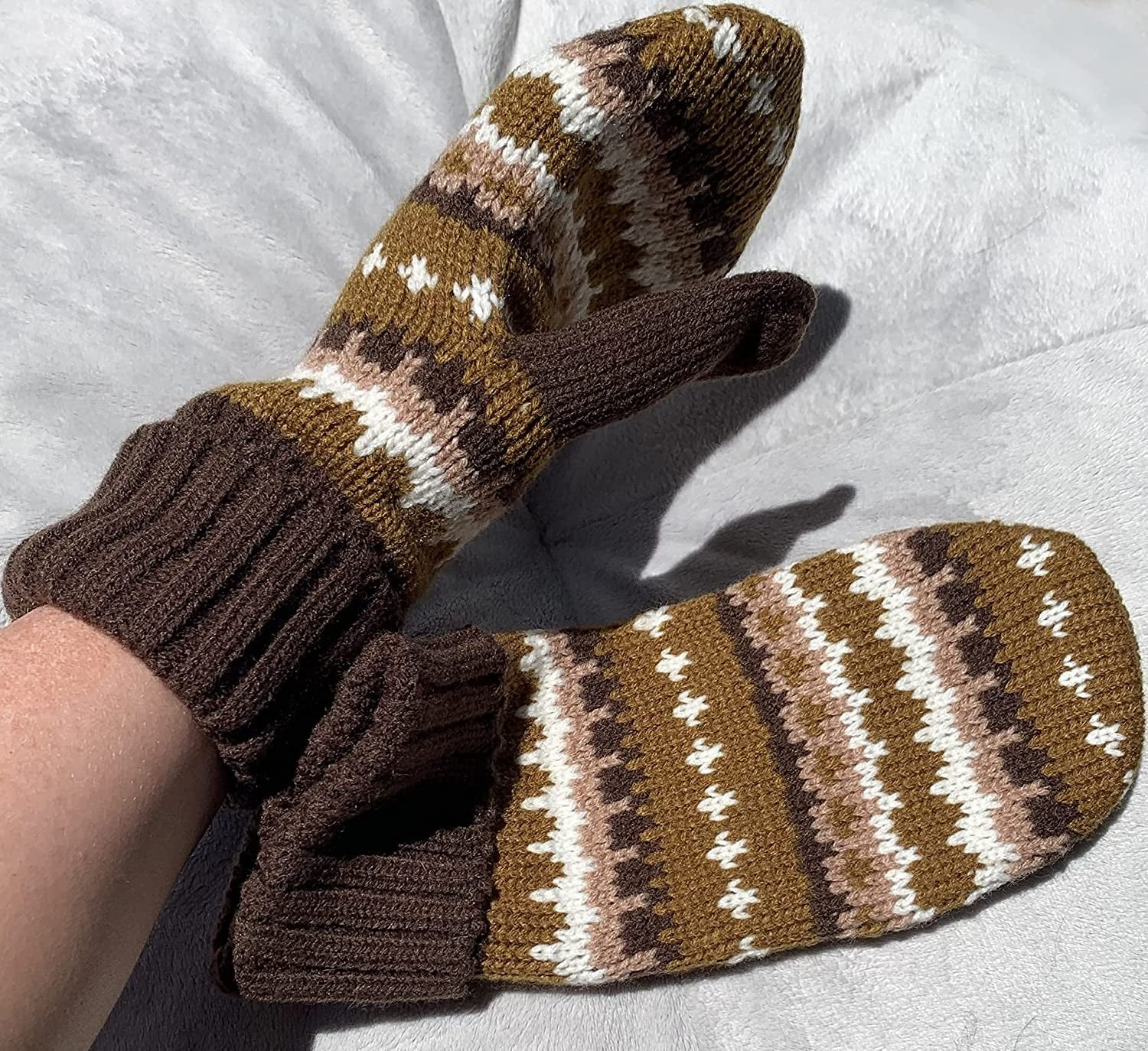 Bernie Sanders Inspired Knit Mittens Inauguration Day - Cozy Knit Gloves Crochet Winter Mittens - Bernie Costume Apparel & Accessories > Clothing Accessories > Gloves & Mittens Saltique