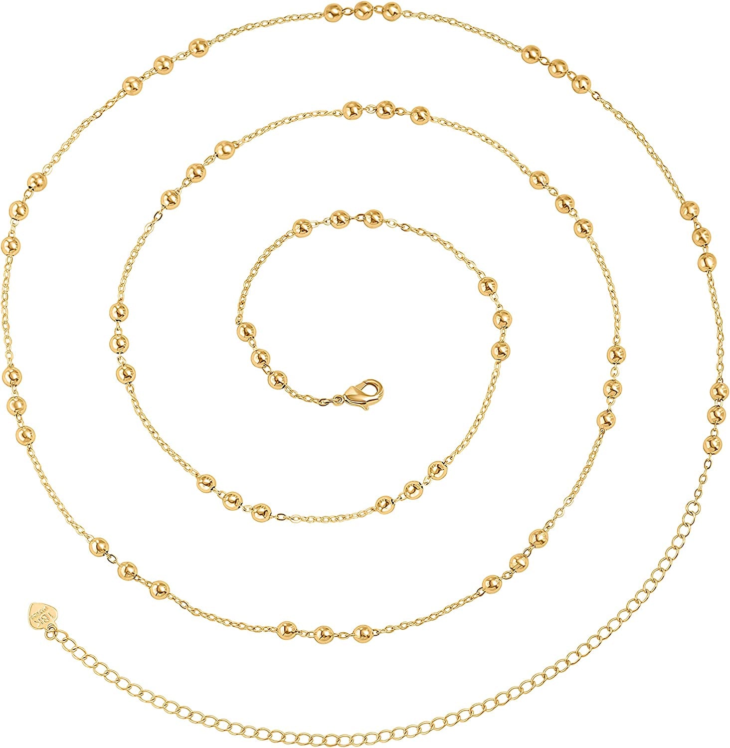 PEARLADA Minimalist Beach Bikini Body Chain 18K Gold Pearl Belly Chain Adjustable Shell Charms Trendy Jewelry Handmade for Women Sexy Waist Chain Apparel & Accessories > Jewelry > Body Jewelry PEARLADA 10. Satellite beads in 3