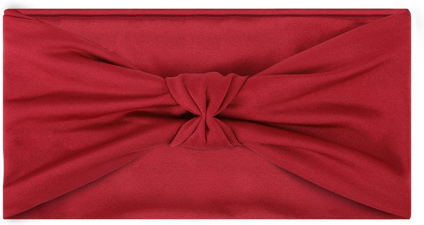 Moko Headband for Women, Versatile Turban Headband Hair Wrap Multi-Style Casual Sports Headwear, Stretchy Breathable Moisture Wicking Microfiber Head Wrap for Workout, Running, Yoga Apparel & Accessories > Clothing Accessories > Headwear MoKo Red Elastic