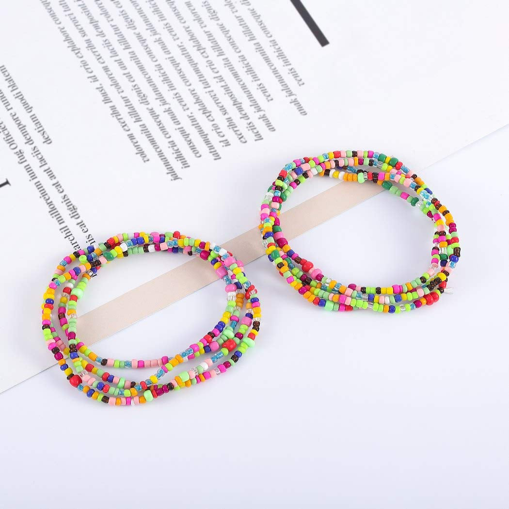 Bomine Boho Waist Chain Body Bead Belly Chains African Body Jewelry Bikini Chains Colorful for Women and Girls (Colorful-Purple) Apparel & Accessories > Jewelry > Body Jewelry Bomine Color mixing