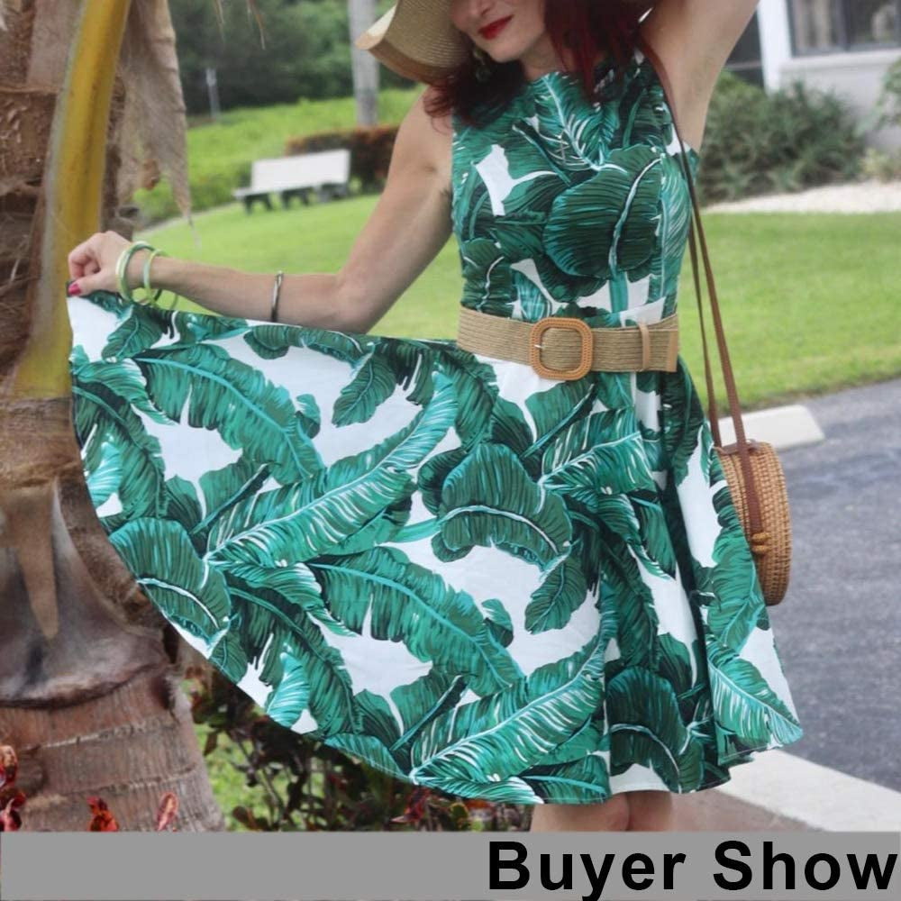 Women Skinny Dress Belt, Fashion Straw Woven Elastic Stretch Waist Band Wood Buckle Belt Apparel & Accessories > Clothing Accessories > Belts YUCFOREN