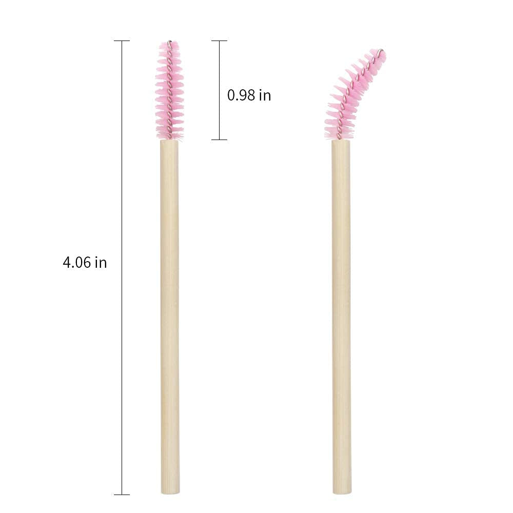 Mekupeu 100 Pack Eyelash Mascara Wands Disposable Eco-Friendly Bamboo Handle Makeup Brushes Eye Lash Extension Tool Kit, Pink Health & Beauty > Personal Care > Cosmetics > Cosmetic Tools > Makeup Tools Mekupeu