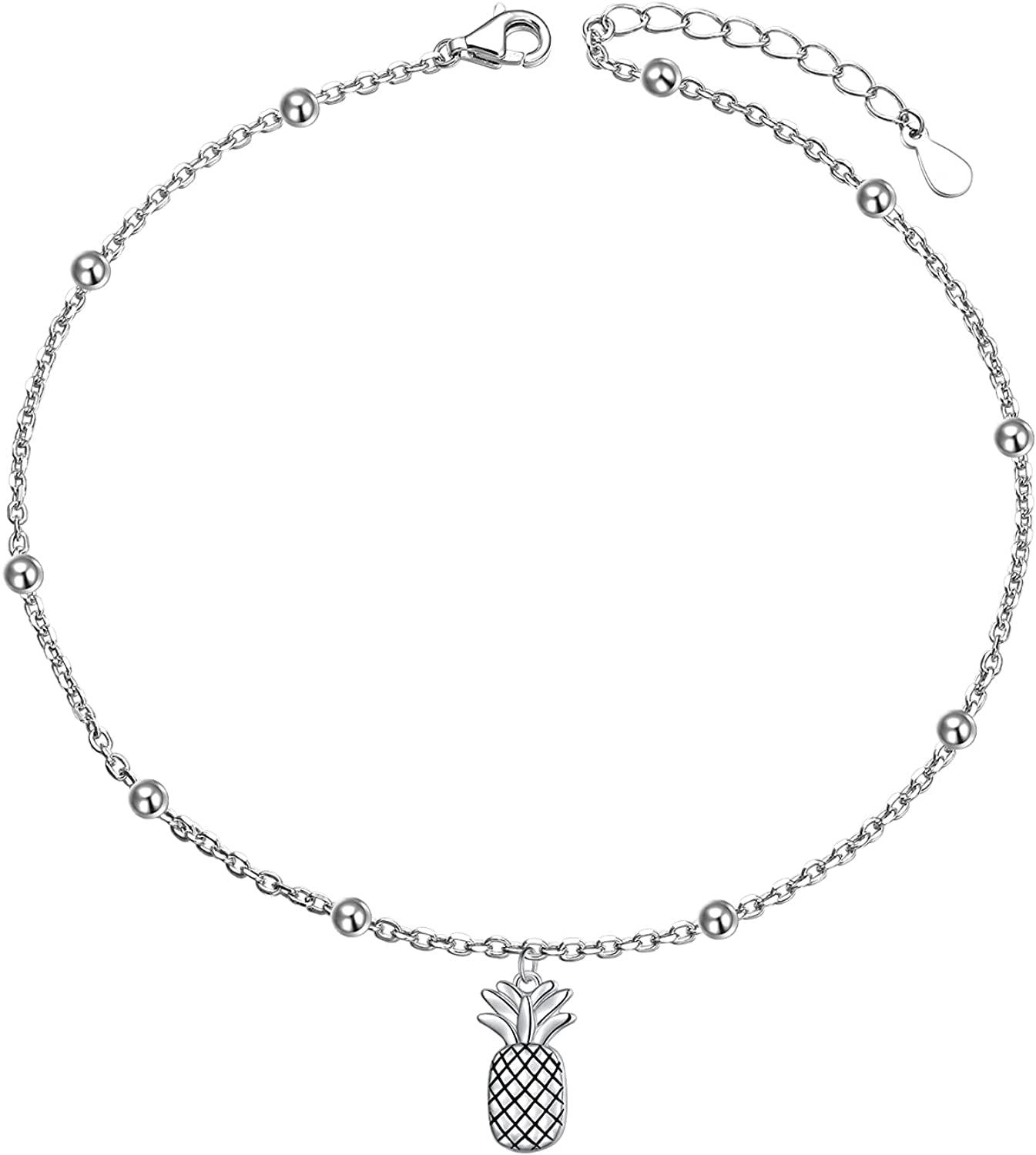 DAOCHONG Anklet for Women S925 Sterling Silver Adjustable Foot Chain Ankle Bracelet Anklets Jewelry Apparel & Accessories > Jewelry > Anklets harmonyball jewelry 06_Pineapple
