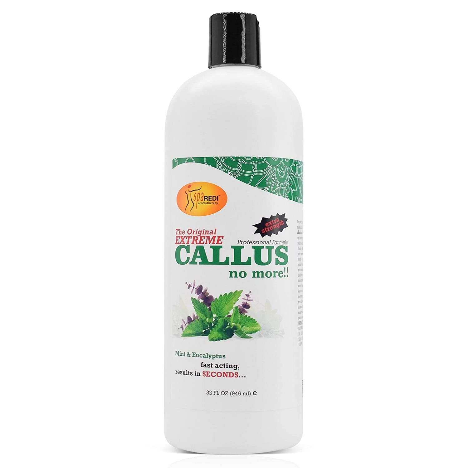 SPA REDI - Callus Remover for Feet Gel - Professional Pedicure Foot Care - Removes Toughest Calluses in Seconds and Smooths Dry Cracked Heels (Mint and Eucalyptus, 32 Oz) Health & Beauty > Personal Care > Foot Care SPA REDI Mint and Eucalyptus 32 Ounce