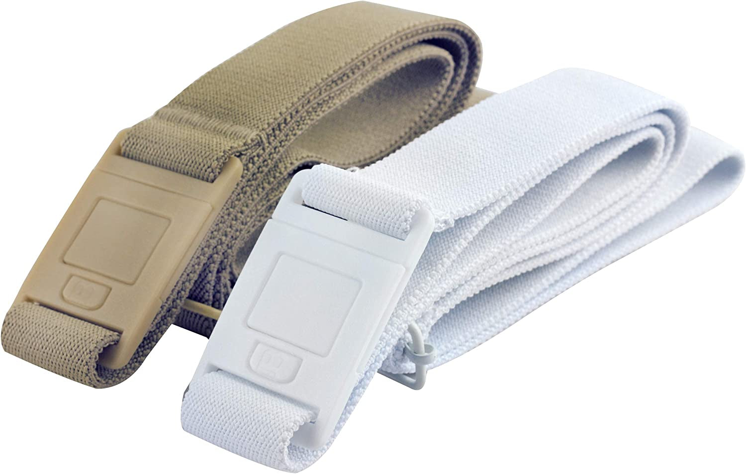 Beltaway-The Square Adjustable No Show Flat Buckle Belt Comfortably Holds Your Pants Up Apparel & Accessories > Clothing Accessories > Belt Buckles BELTAWAY Sand/White One Size (0-14)