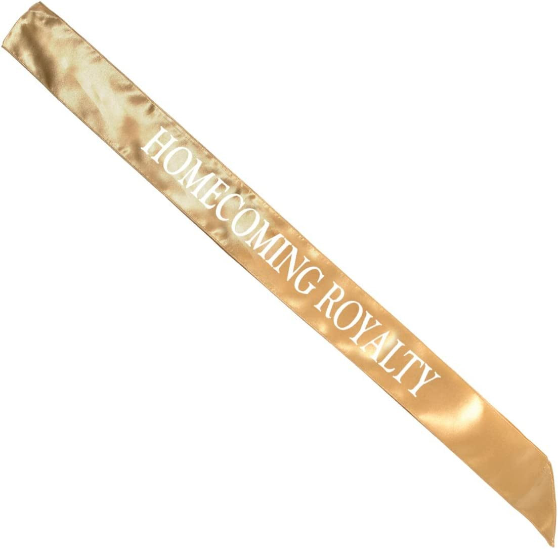 Satin Homecoming Royalty Sash, Silver Black Imprint Apparel & Accessories > Clothing Accessories > Sashes Anderson's Gold/White