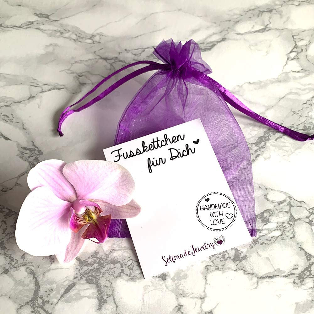 Selfmade Jewelry Anklet with Starfish Silver - Black Foot Chain Beach Jewelry Handmade Ankle Bracelet Adjustable Size Apparel & Accessories > Jewelry > Anklets Selfmade Jewelry