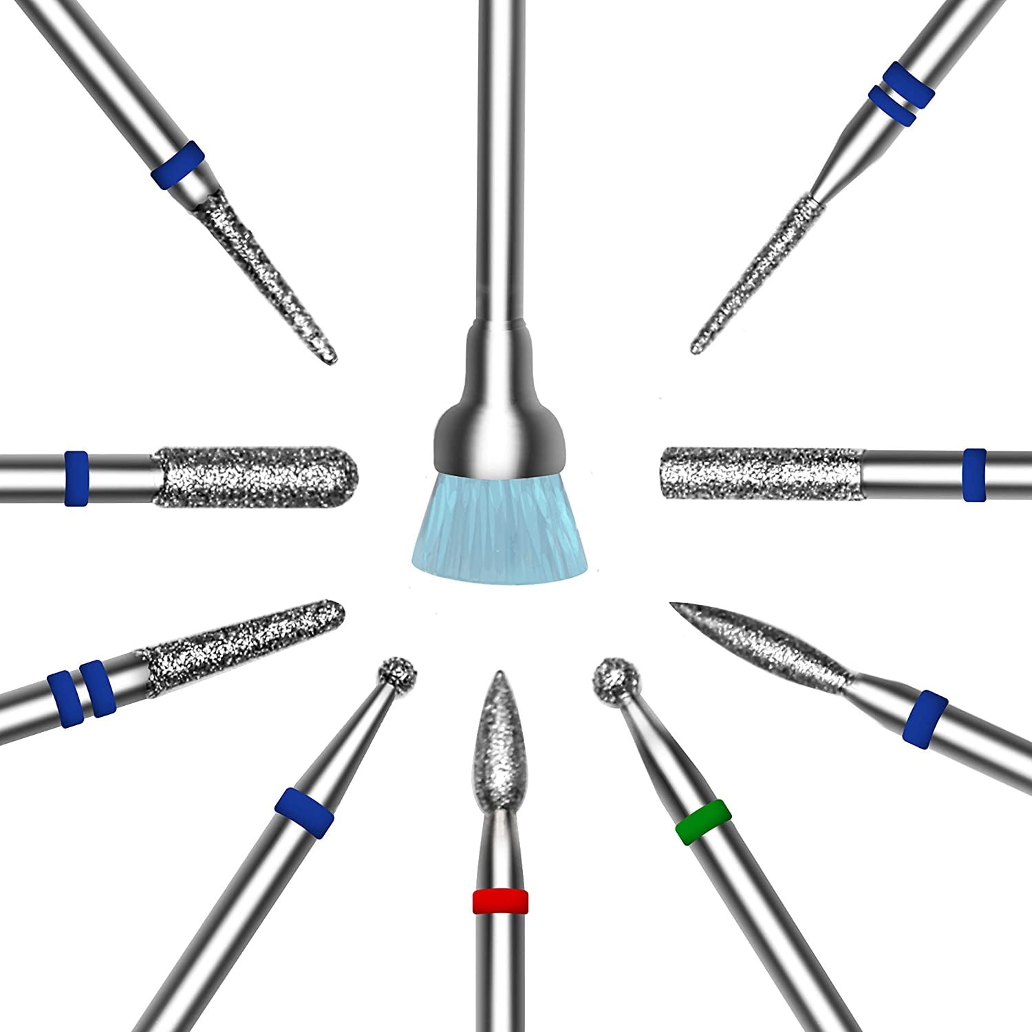 Elle Breeze 10 Pcs Diamond Nail Drill Bits Set for Acrylic Nail Professional Cuticle Drill Bit Manicure Tool for Home Salon Spa Health & Beauty > Personal Care > Cosmetics > Cosmetic Tools > Nail Tools Elle Breeze