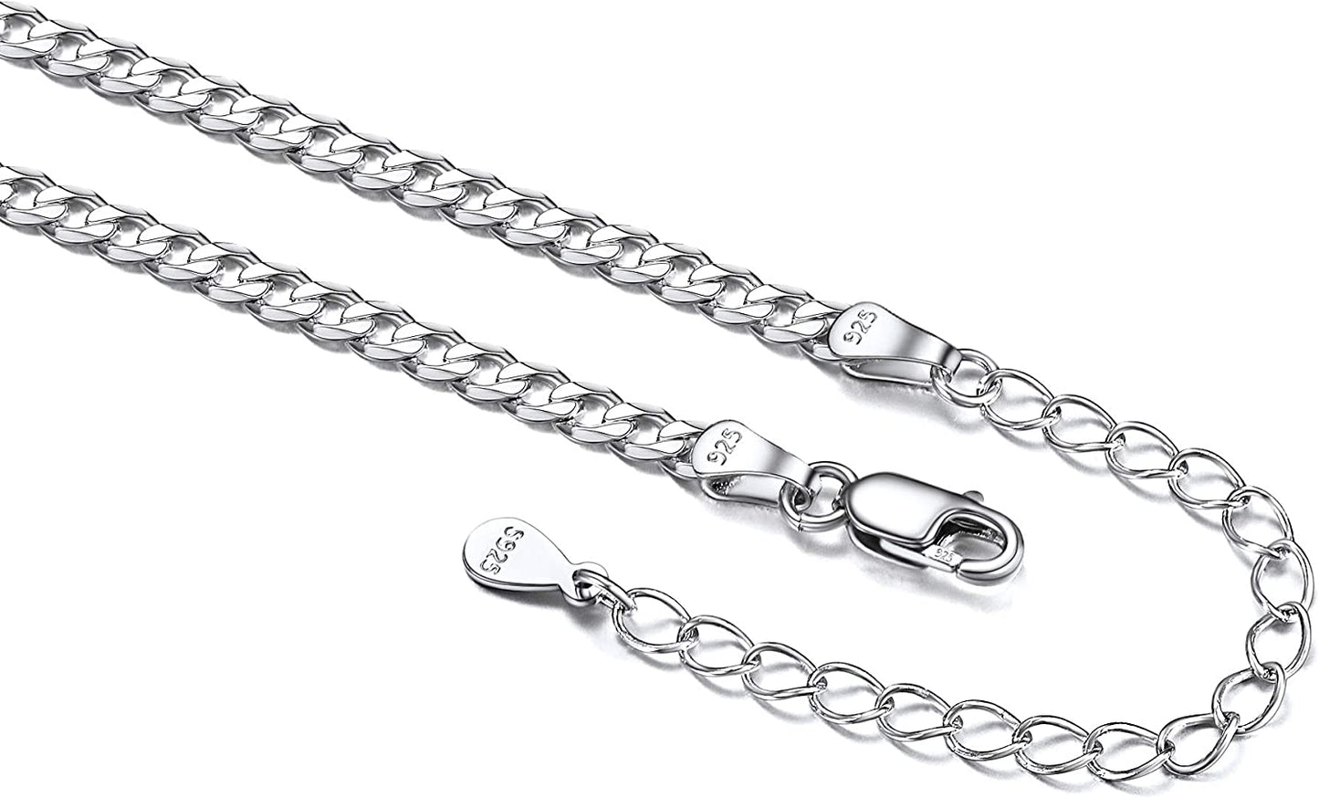 Chicsilver 925 Sterling Silver Ankle Bracelet for Women, Simple Durable Cuban Link/Figaro/Twist Rope Chain Anklets for Beach Party(With Gift Box) Apparel & Accessories > Jewelry > Anklets ChicSilver Jewelry