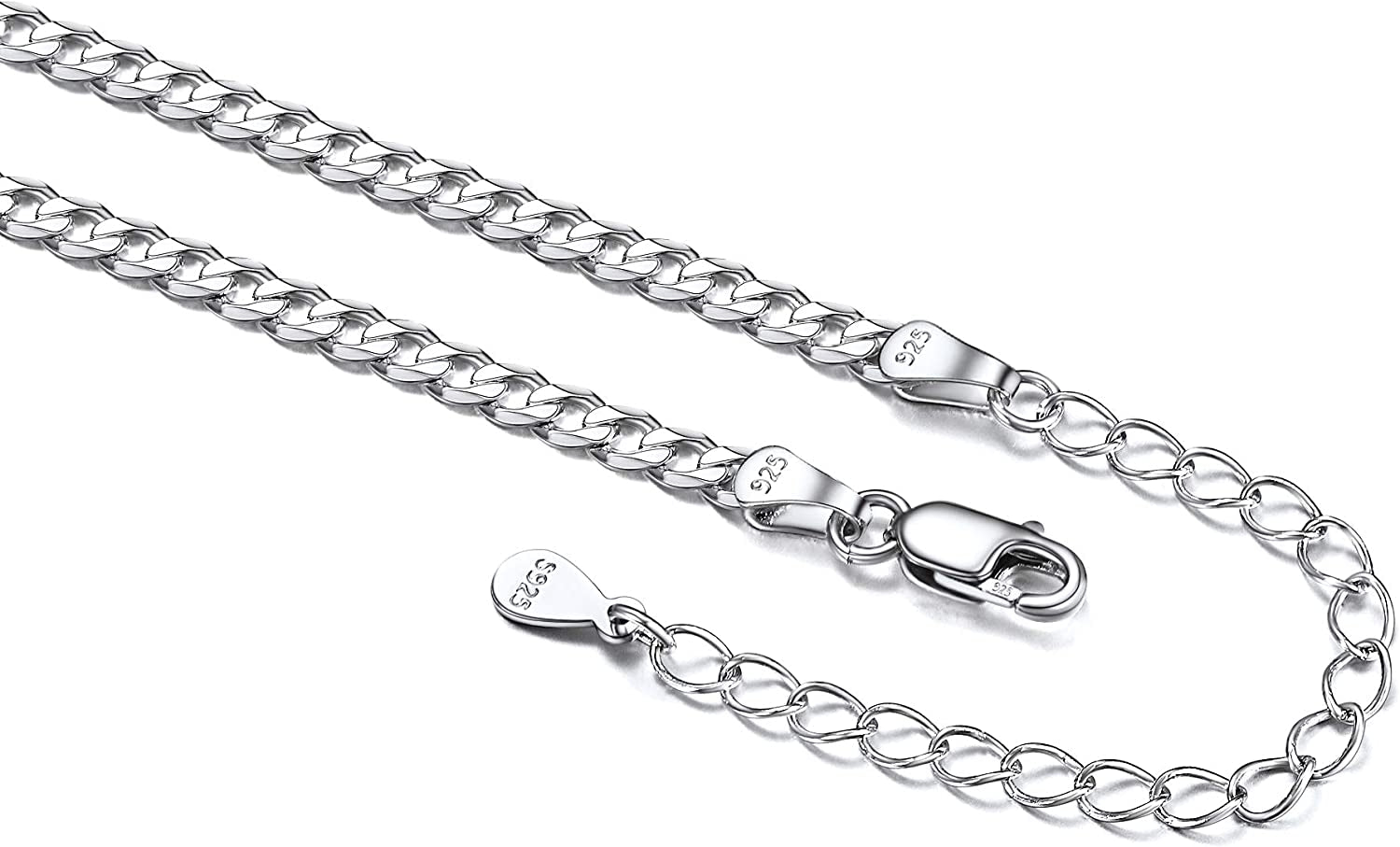 Chicsilver 925 Sterling Silver Ankle Bracelet for Women, Simple Durable Cuban Link/Figaro/Twist Rope Chain Anklets for Beach Party(With Gift Box) Apparel & Accessories > Jewelry > Anklets ChicSilver Jewelry