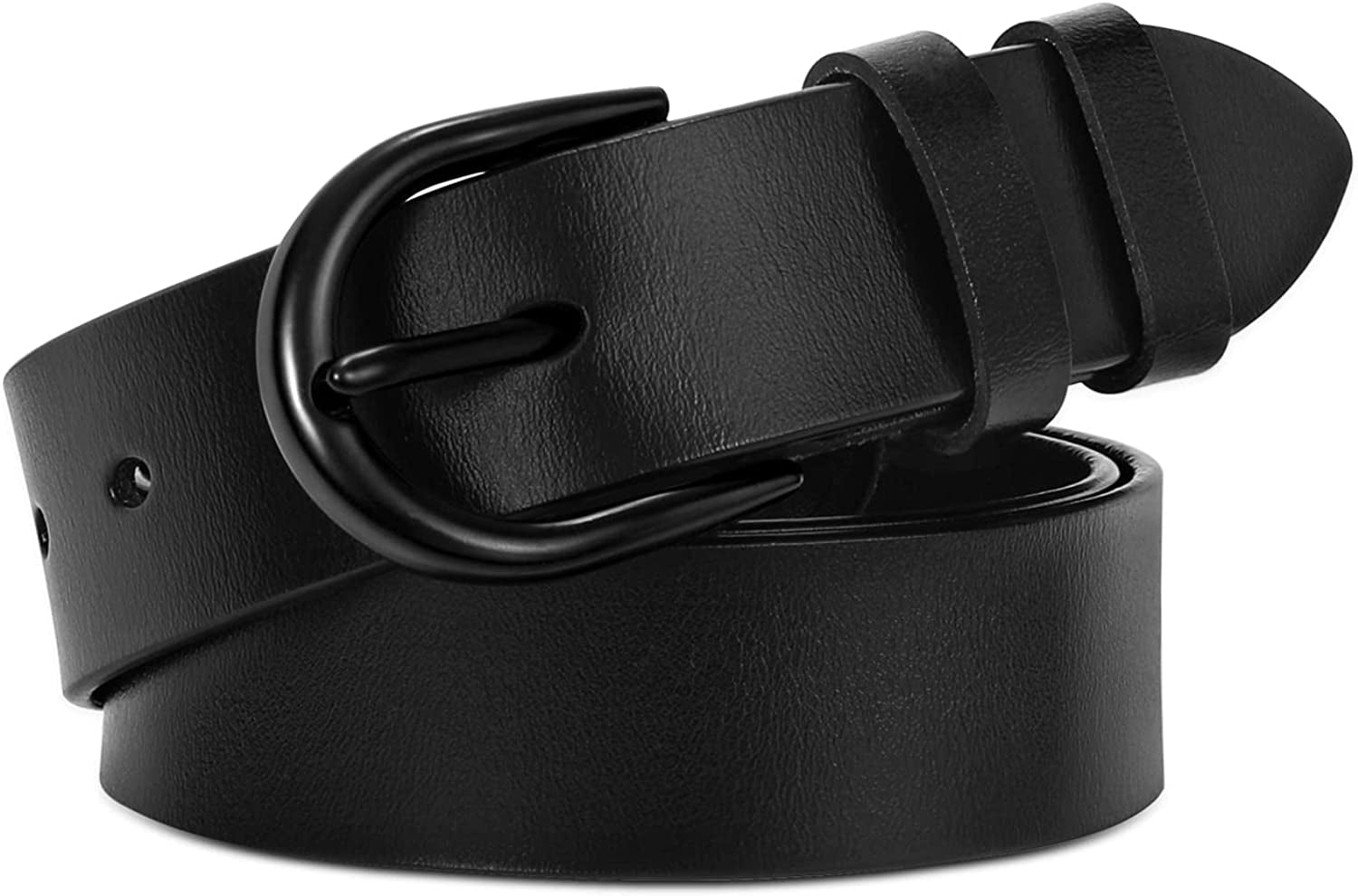 Women Leather Belt for Jeans Pants Dresses Black Ladies Waist Belt with Pin Buckle by WHIPPY Apparel & Accessories > Clothing Accessories > Belts WHIPPY 4-black S: Fit for Waist Size 25"-30"