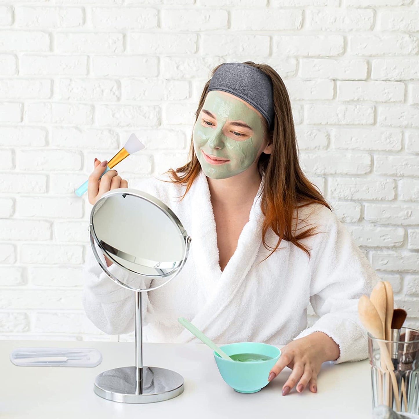 SHAREALL Face Mask Mixing Bowl Set with Silicone Facial Mask Bowl Mask Brush Cleanser Brush Spatula Headband Spray Bottle Pimple Popper Tool Kit Face Mask Applicator for Clay Mask & Jelly Mask 16PCS Health & Beauty > Personal Care > Cosmetics > Cosmetic Tools > Skin Care Tools SHAREALL
