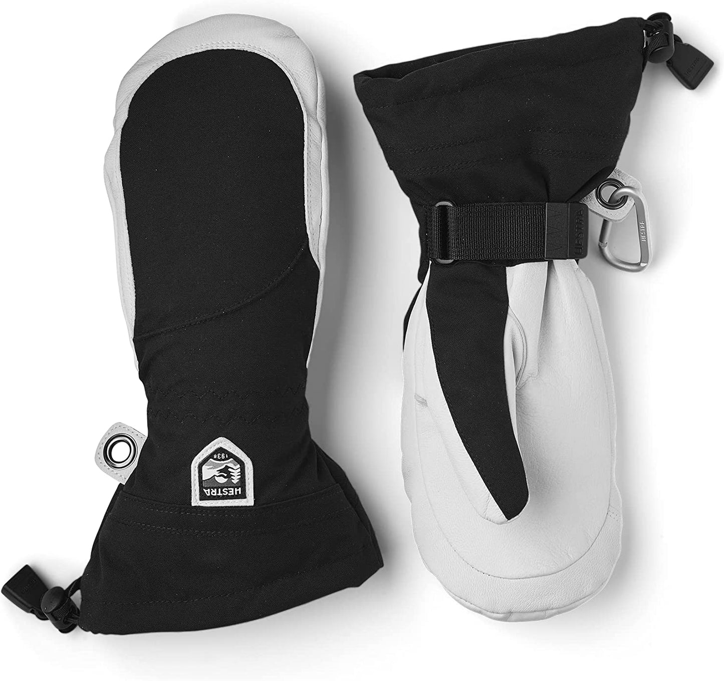 Hestra Heli Ski Womens Glove - Classic Leather Snow Mitten for Skiing, Snowboarding and Mountaineering (Women’S Fit) Apparel & Accessories > Clothing Accessories > Gloves & Mittens Hestra Black/Off White 6