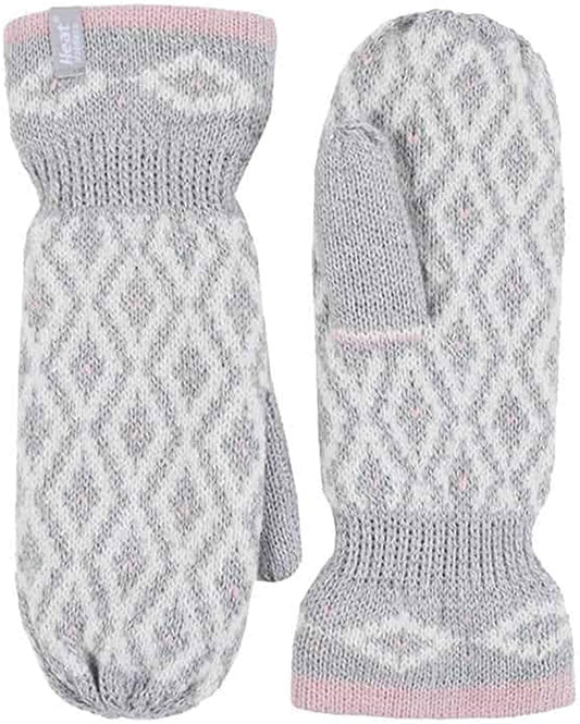 Heat Holders - Womens Warm Fleece Lined Thermal Cold Weather Knit Winter Mittens Apparel & Accessories > Clothing Accessories > Gloves & Mittens HEAT HOLDERS Light Grey One Size