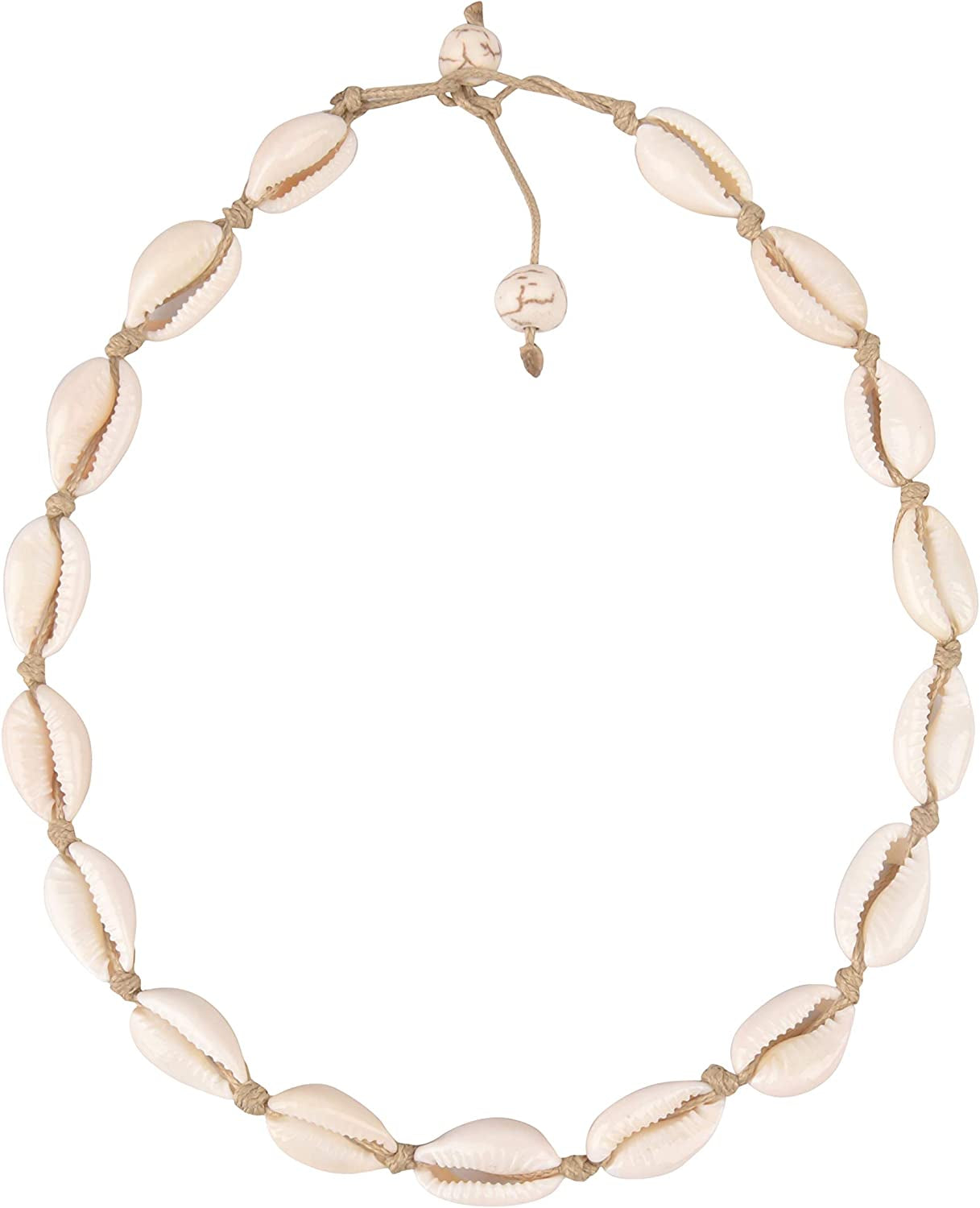 Believe London Natural Shell Necklace Bracelet Anklet Choker Seashell Women Men Statement Adjustable Beads Wakiki Beach Sea Shell Pendant Turtle Girls Cord Collar Set Hawaiian Jewelry Apparel & Accessories > Jewelry > Anklets Believe London Brown Necklace