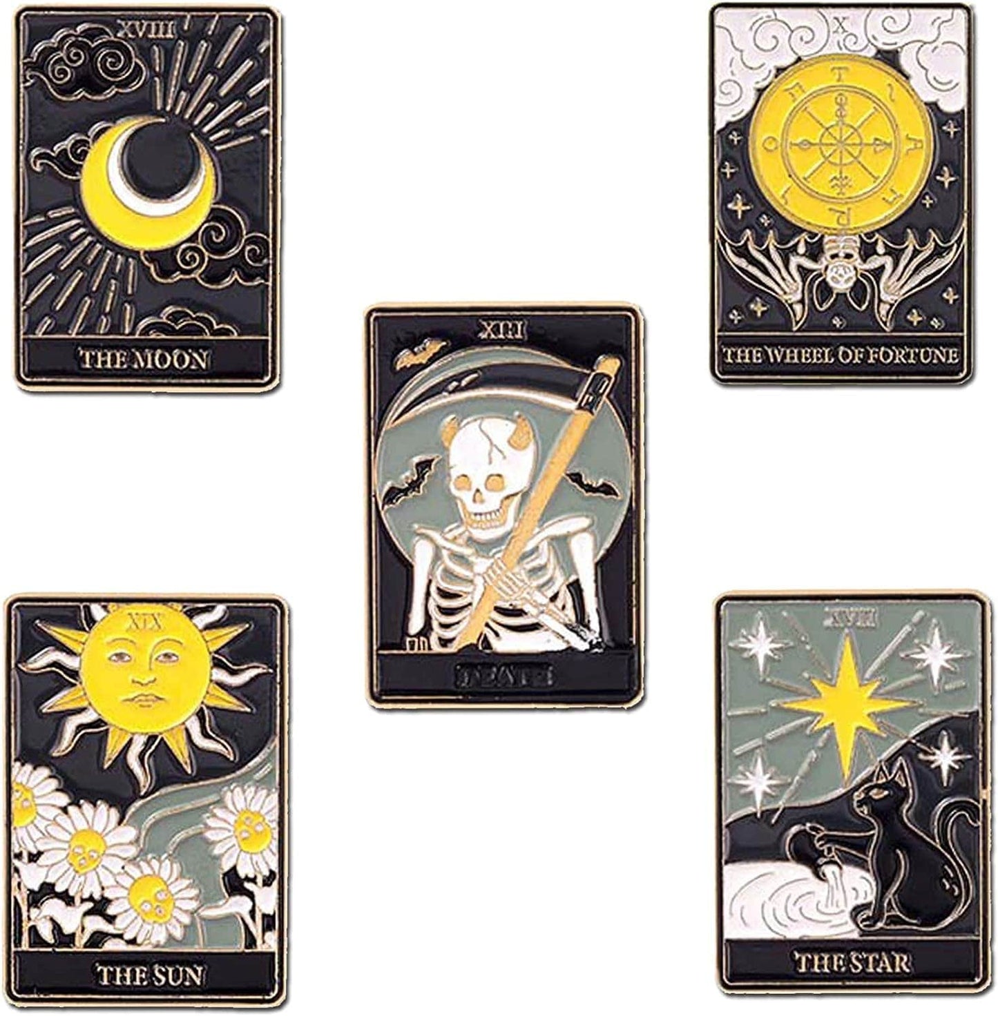 5Pcs Enamel Pins for Backpacks Cute Lapel Pins Set Cool Hat Pins Funny Brooch Women Gift Carroll