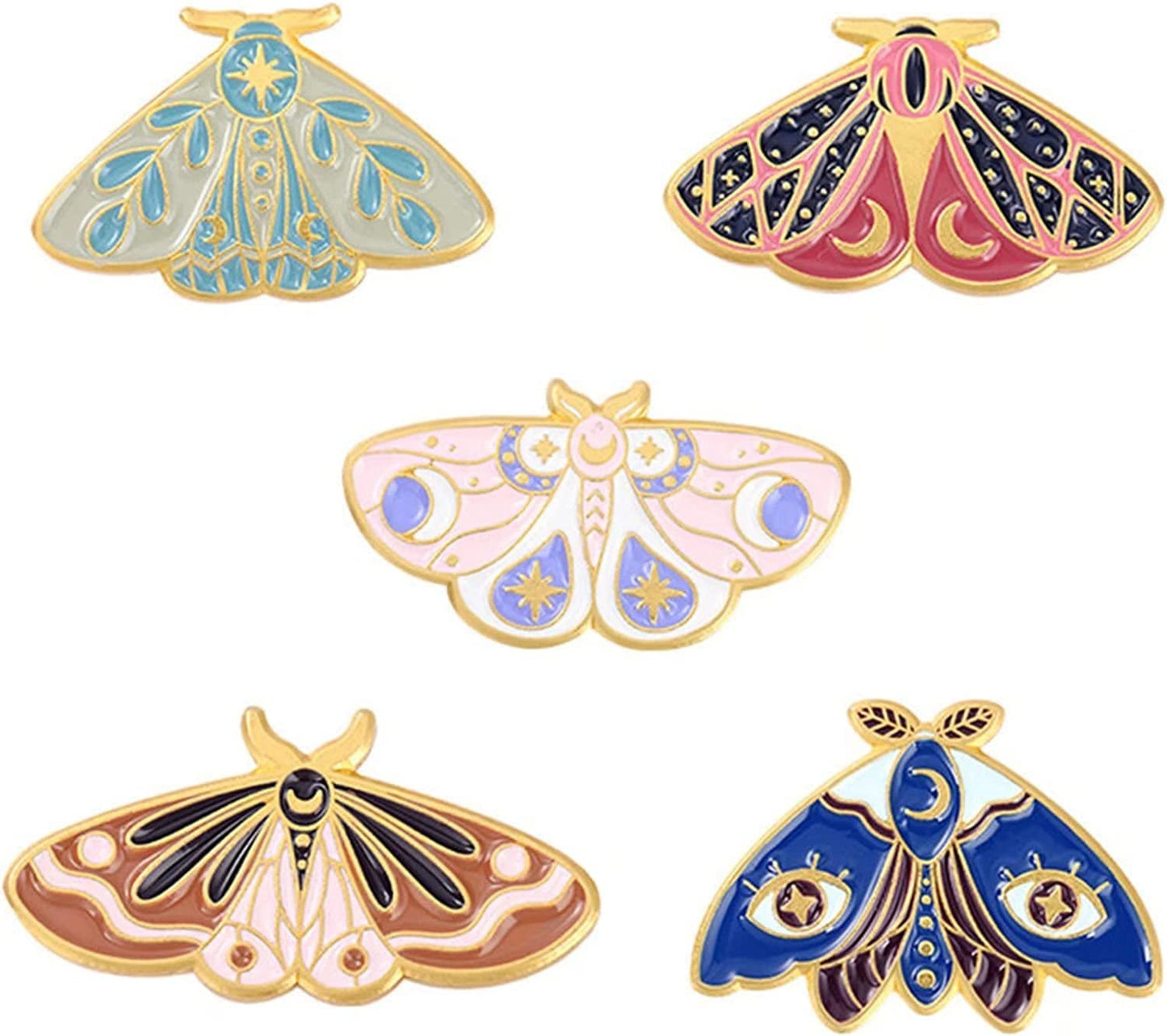 5Pcs Enamel Pins for Backpacks Cute Lapel Pins Set Cool Hat Pins Funny Brooch Women Gift Butterflies