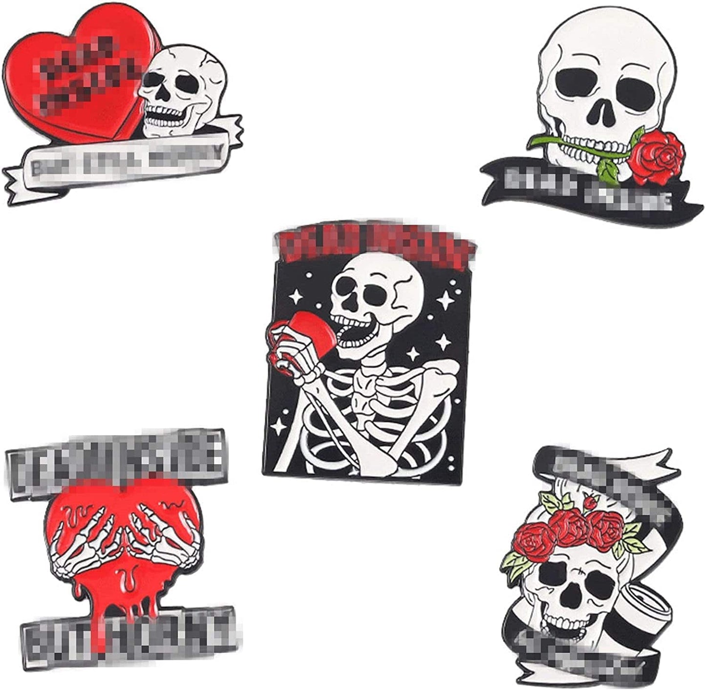 5Pcs Enamel Pins for Backpacks Cute Lapel Pins Set Cool Hat Pins Funny Brooch Women Gift Deadinside