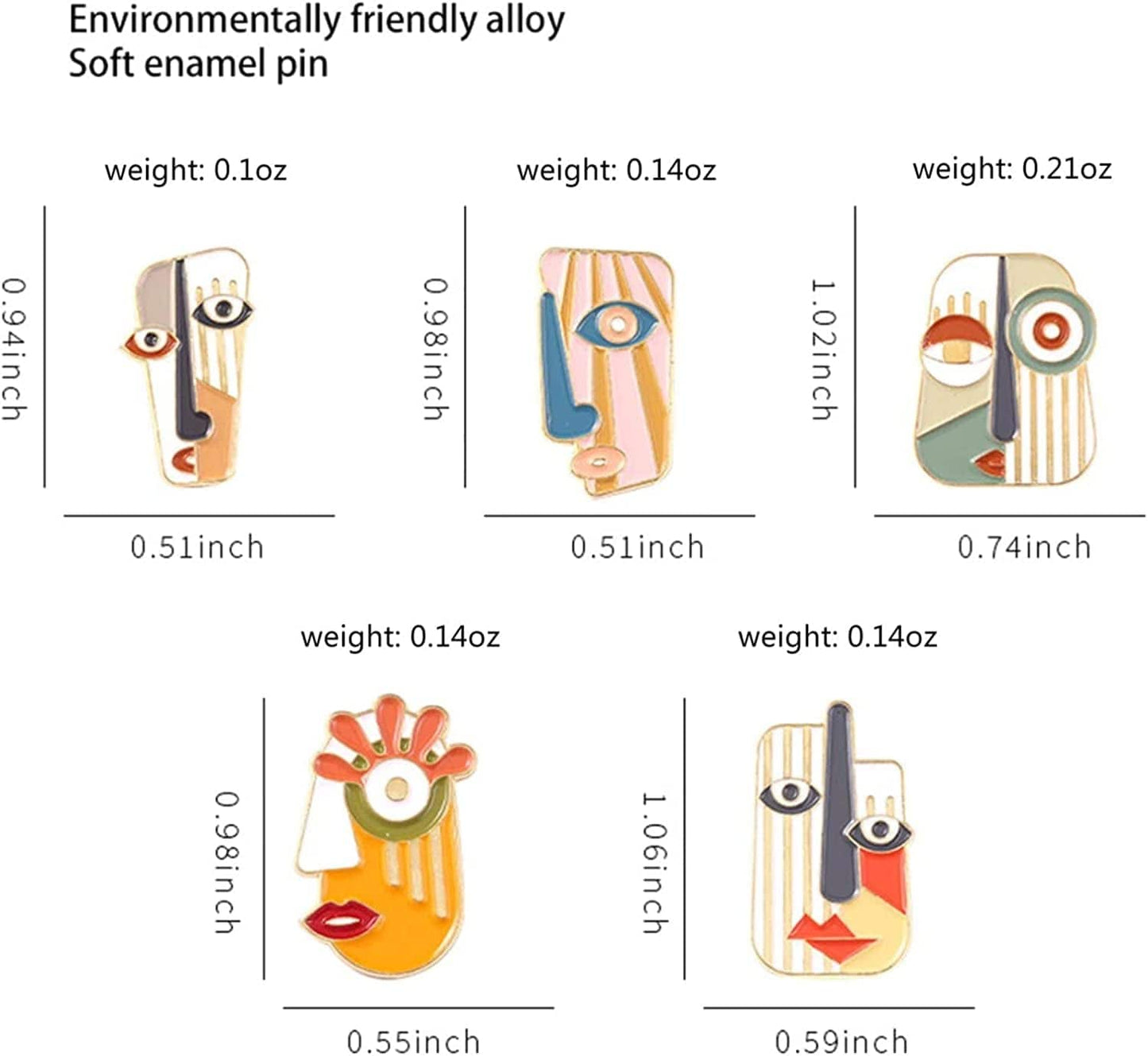 5Pcs Enamel Pins for Backpacks Cute Lapel Pins Set Cool Hat Pins Funny Brooch Women Gift