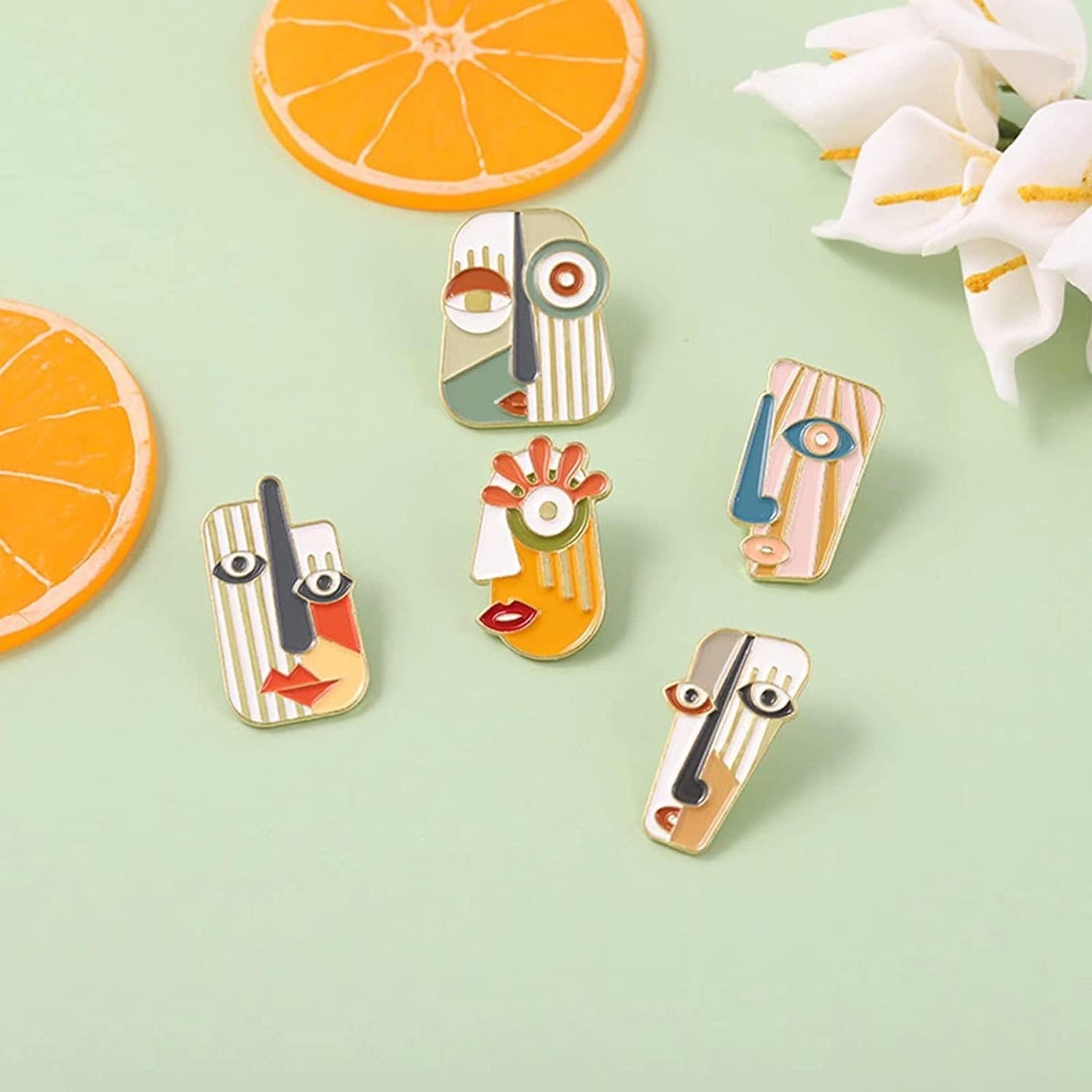 5Pcs Enamel Pins for Backpacks Cute Lapel Pins Set Cool Hat Pins Funny Brooch Women Gift