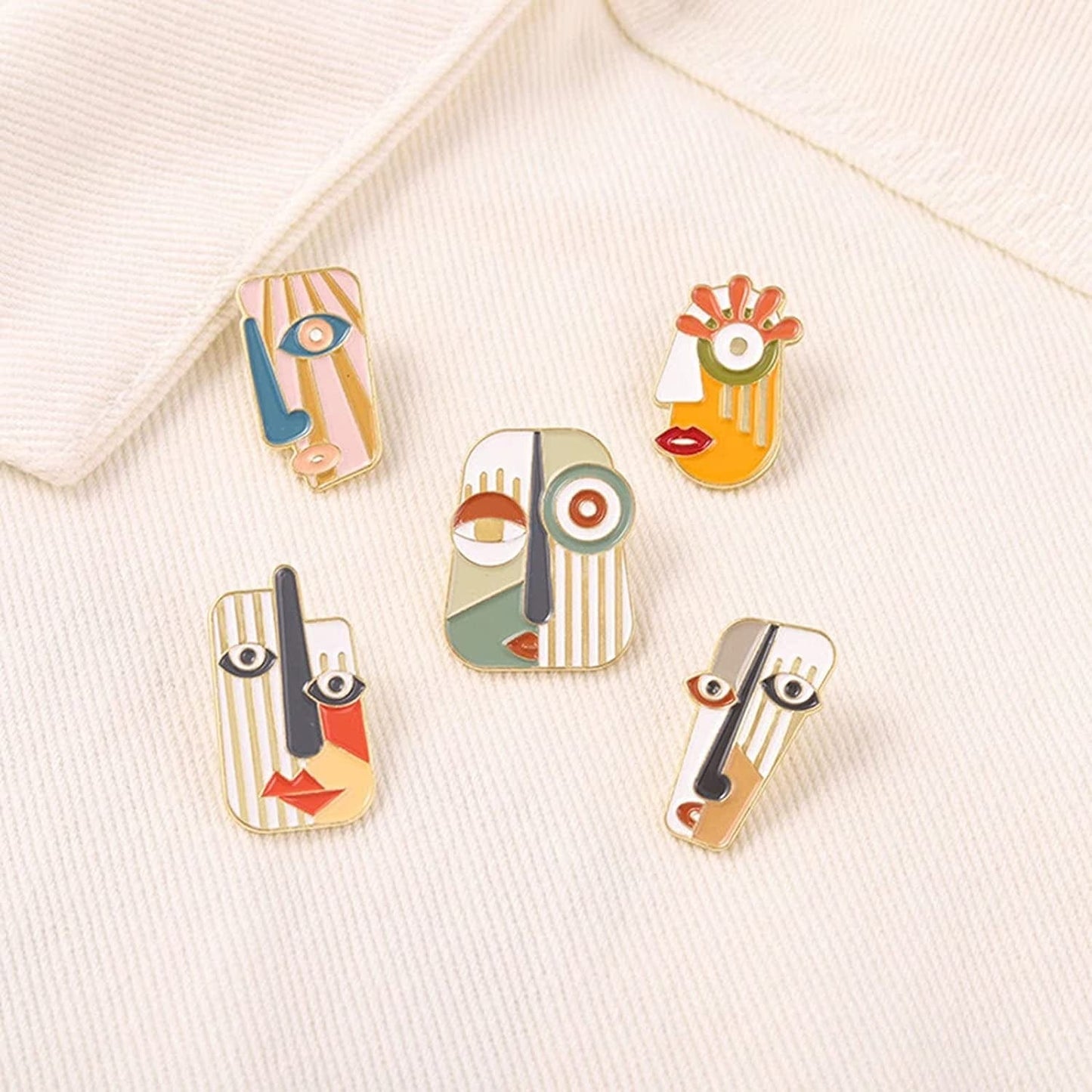 5Pcs Enamel Pins for Backpacks Cute Lapel Pins Set Cool Hat Pins Funny Brooch Women Gift