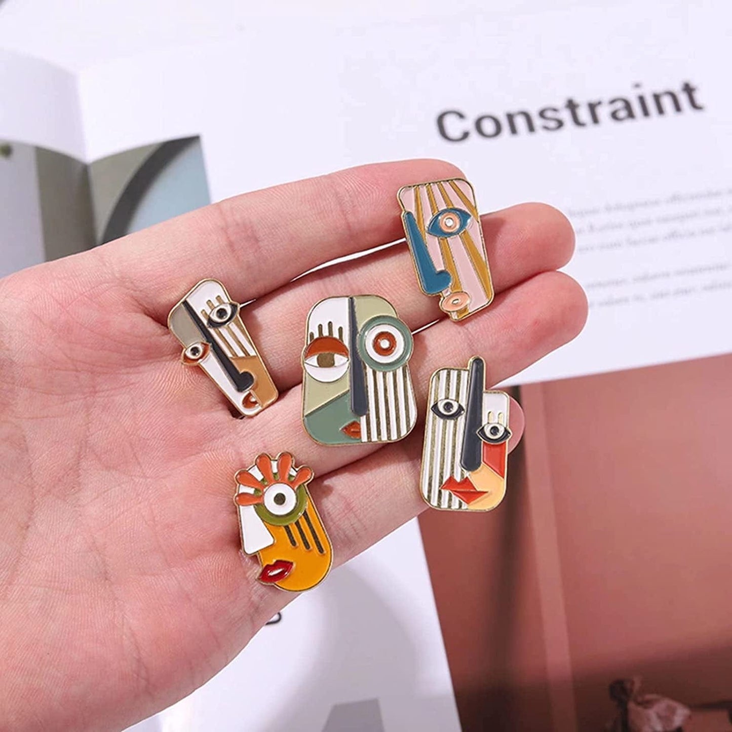 5Pcs Enamel Pins for Backpacks Cute Lapel Pins Set Cool Hat Pins Funny Brooch Women Gift