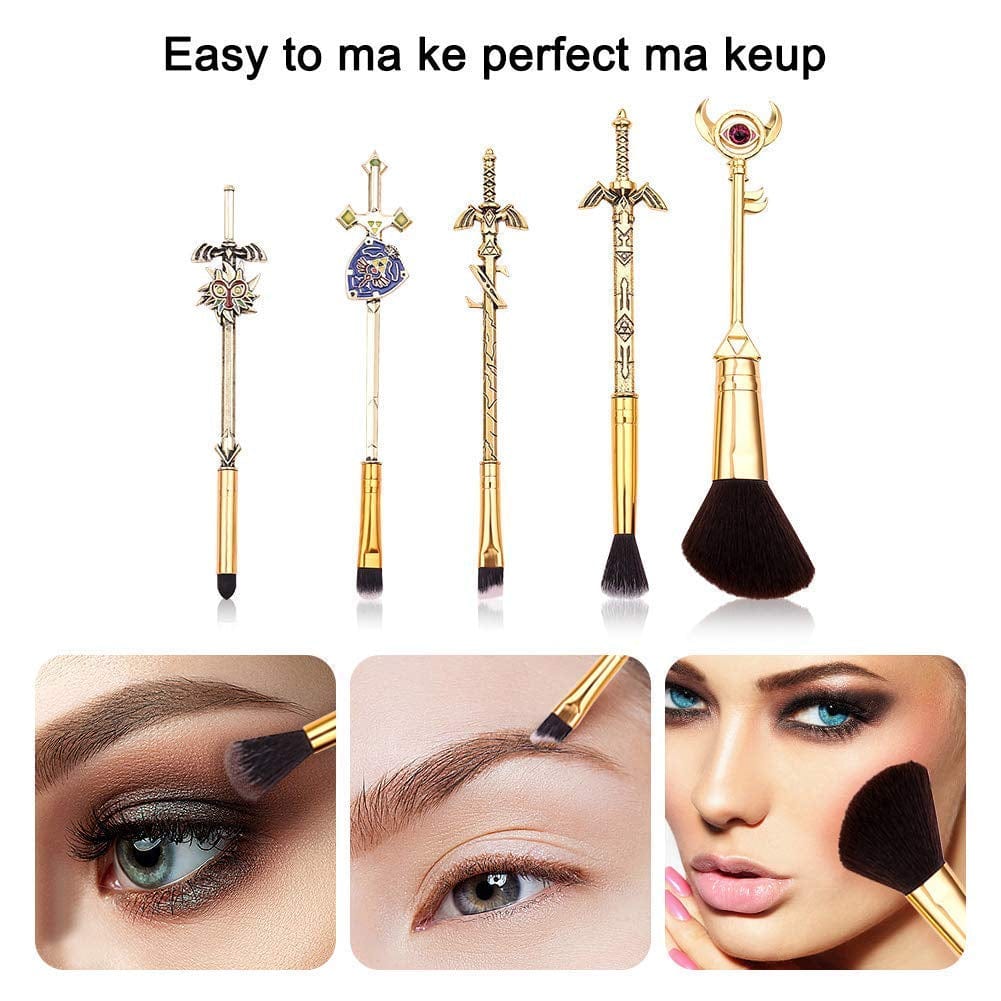5PCS the Legend of Zelda Makeup Brushes Set, Professional Makeup Tools Eye Shadow Highlight Brush Set, Game Series Makeup Brushes Set for Zelda Fans Health & Beauty > Personal Care > Cosmetics > Cosmetic Tools > Makeup Tools Beita