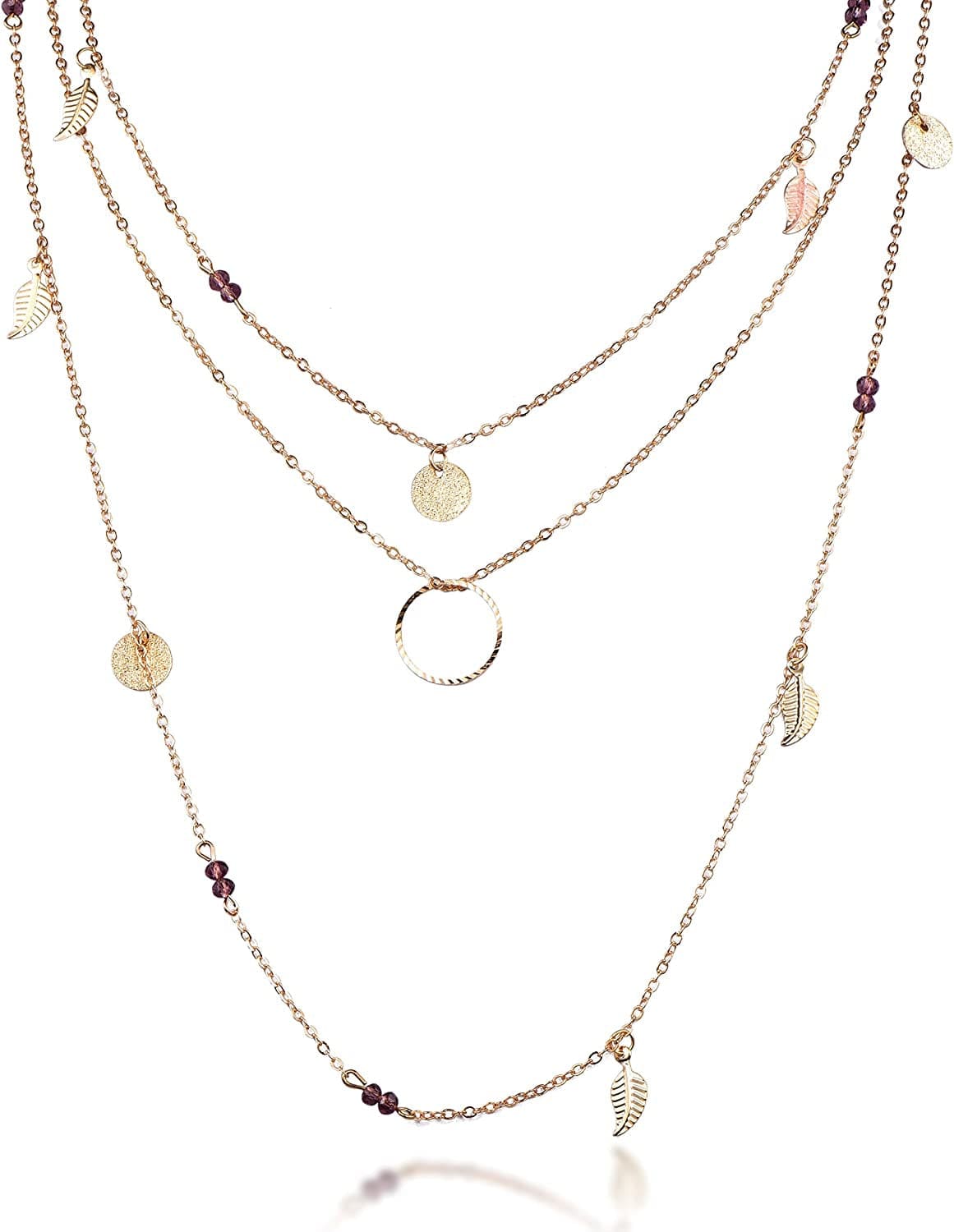 6/10/12 PCS Multiple DIY Layered Choker Necklace Pack for Teens - Gold Y Pendant Necklace for Women - Gold Silver Chokers for Teen Girls