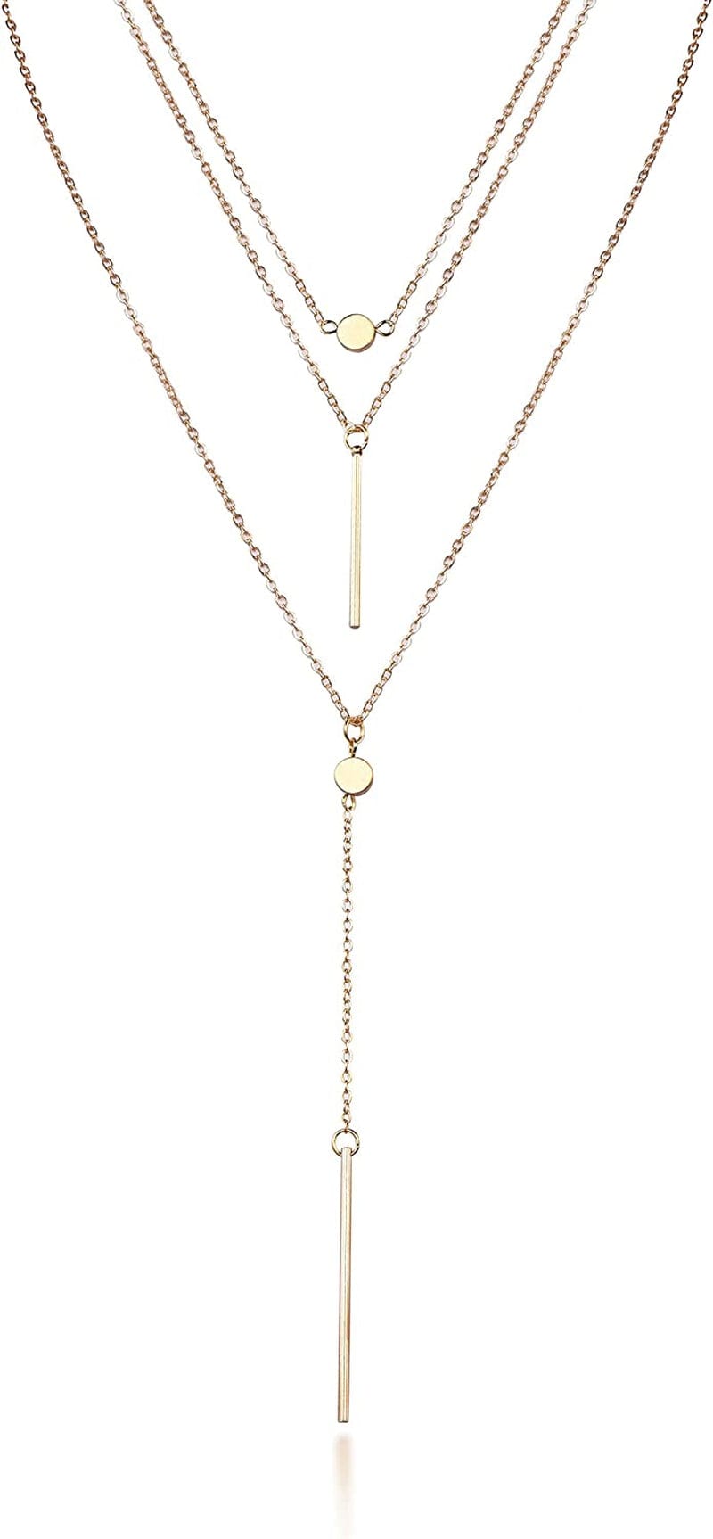 6/10/12 PCS Multiple DIY Layered Choker Necklace Pack for Teens - Gold Y Pendant Necklace for Women - Gold Silver Chokers for Teen Girls