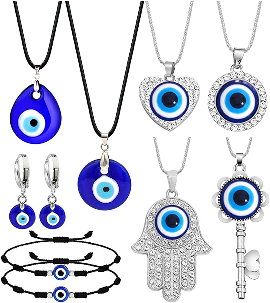 6-9 PCS Chain Necklace Egirl Men Male Emo Goth Chains Statement Lock Key 1-4 Layered Pendants Necklace for Women Teen Girls Boys Eboy Long Multilayer Chains Punk Choker Silver and Gold Set #2