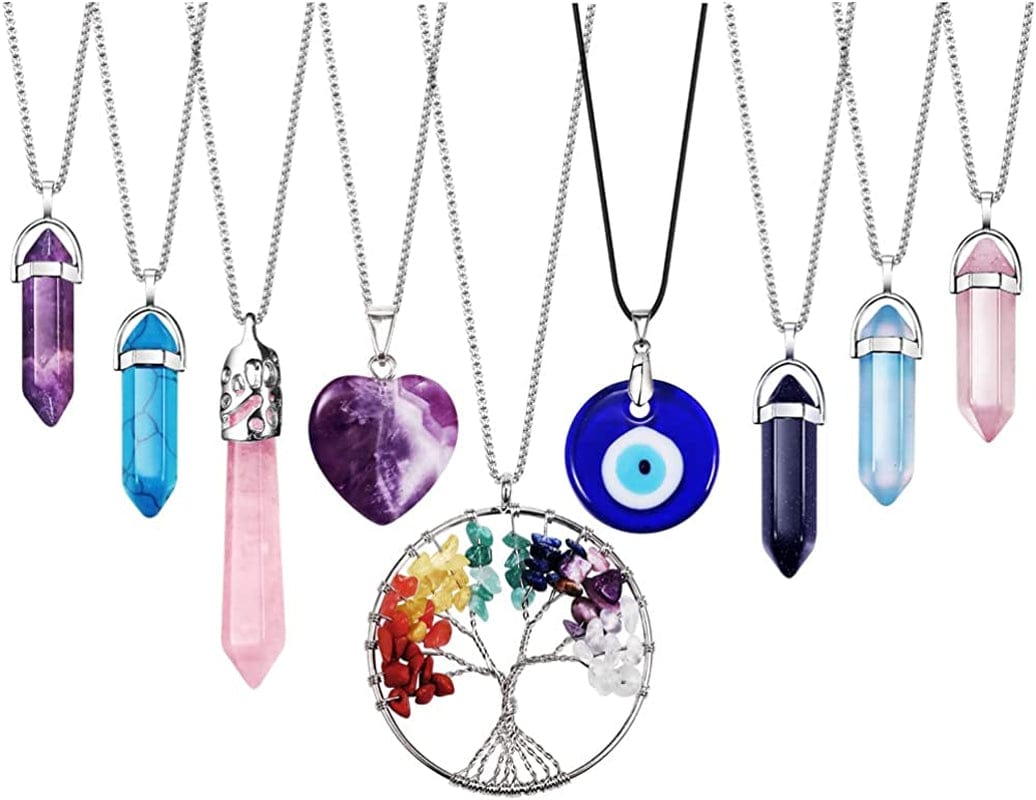 6-9 PCS Chain Necklace Egirl Men Male Emo Goth Chains Statement Lock Key 1-4 Layered Pendants Necklace for Women Teen Girls Boys Eboy Long Multilayer Chains Punk Choker Silver and Gold Set #1