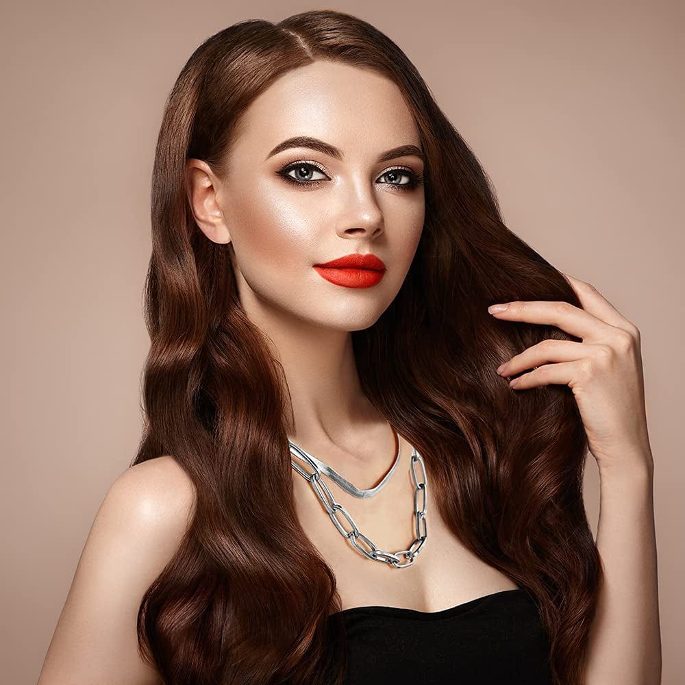 6-9 PCS Chain Necklace Egirl Men Male Emo Goth Chains Statement Lock Key 1-4 Layered Pendants Necklace for Women Teen Girls Boys Eboy Long Multilayer Chains Punk Choker Silver and Gold Set