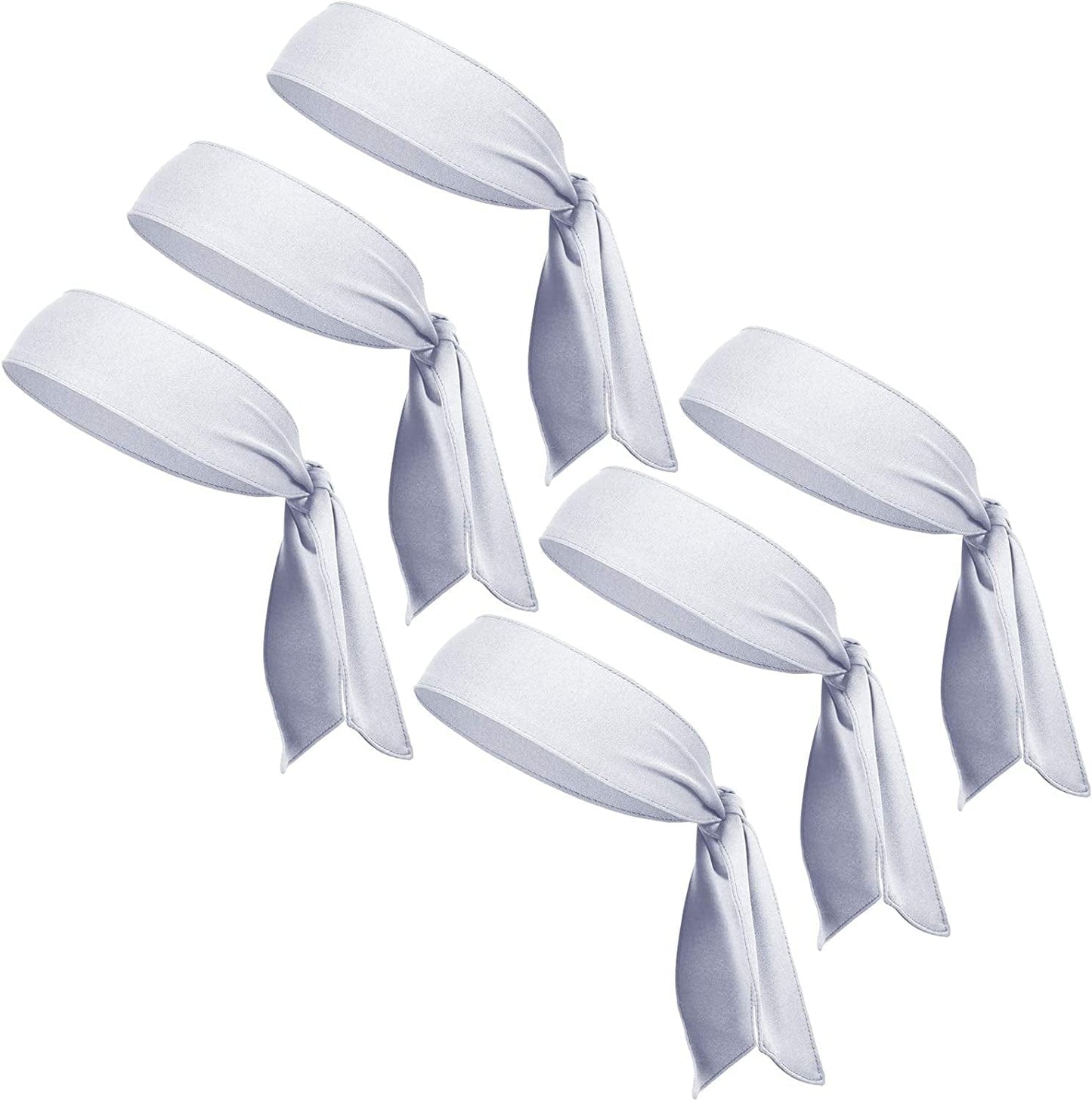 6 Pack Head Tie Headbands for Men, Tennis Karate & Ninja Headbands, Athletic Sweatbands for Men Women Apparel & Accessories > Clothing Accessories > Bandanas & Headties Chalier white (6 pack)