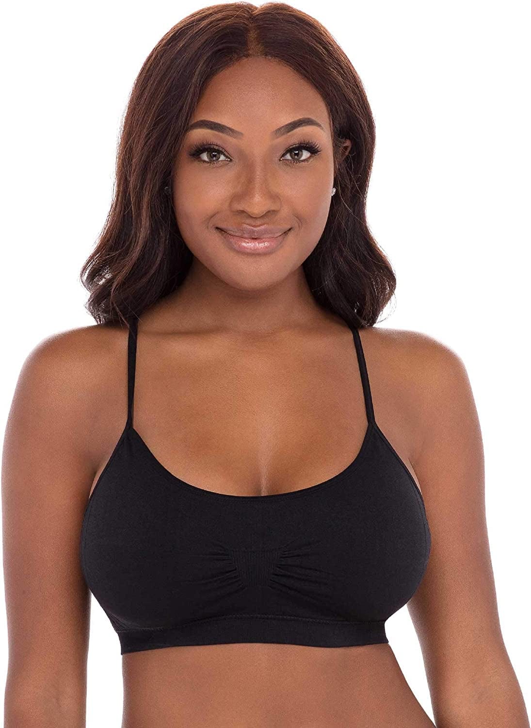 6 Pack Sports Cami Bras : Seamless Wirefree Yoga Sleep Bra with Removable Pads, Adjustable Straps and Offers Back Support