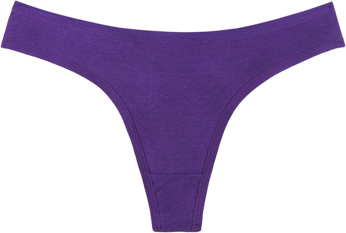6 Pack Women'S Cotton Thongs Breathable Bikini Panties Underwear