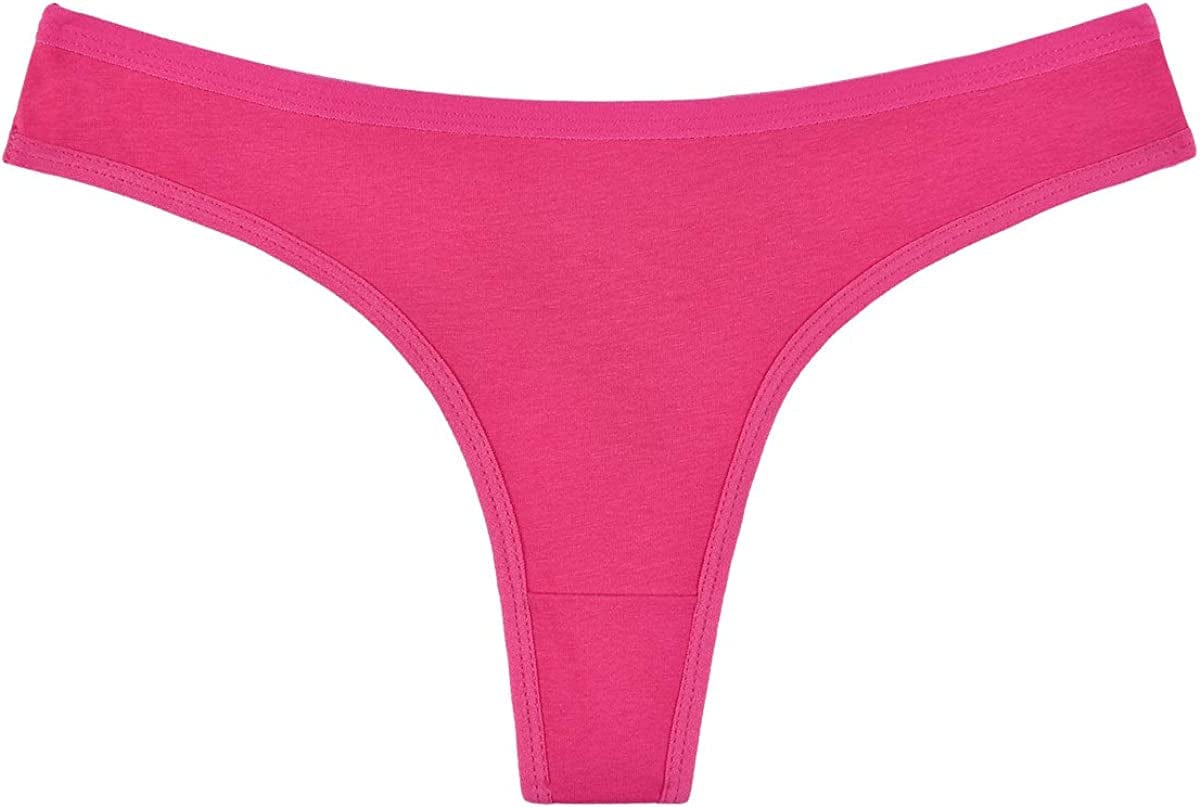6 Pack Women'S Cotton Thongs Breathable Bikini Panties Underwear