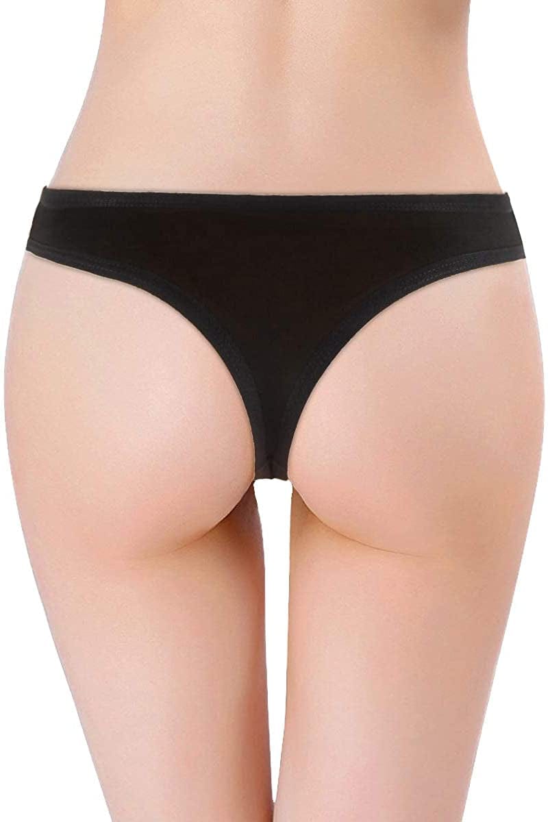 6 Pack Women'S Cotton Thongs Breathable Bikini Panties Underwear
