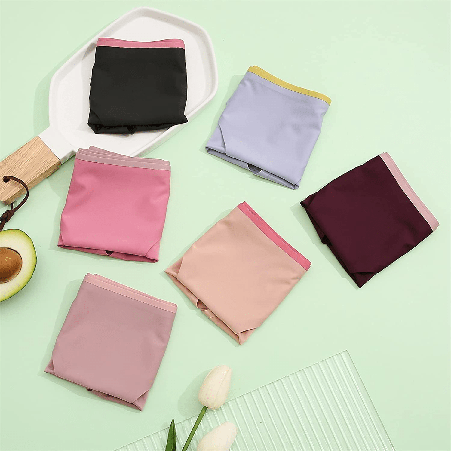 6 Pack Women’S Seamless Hipster Underwear No Show Panties Invisibles Briefs Soft Stretch Bikini Underwears XS-XL Apparel & Accessories > Clothing > Underwear & Socks > Underwear KYLIE MAX