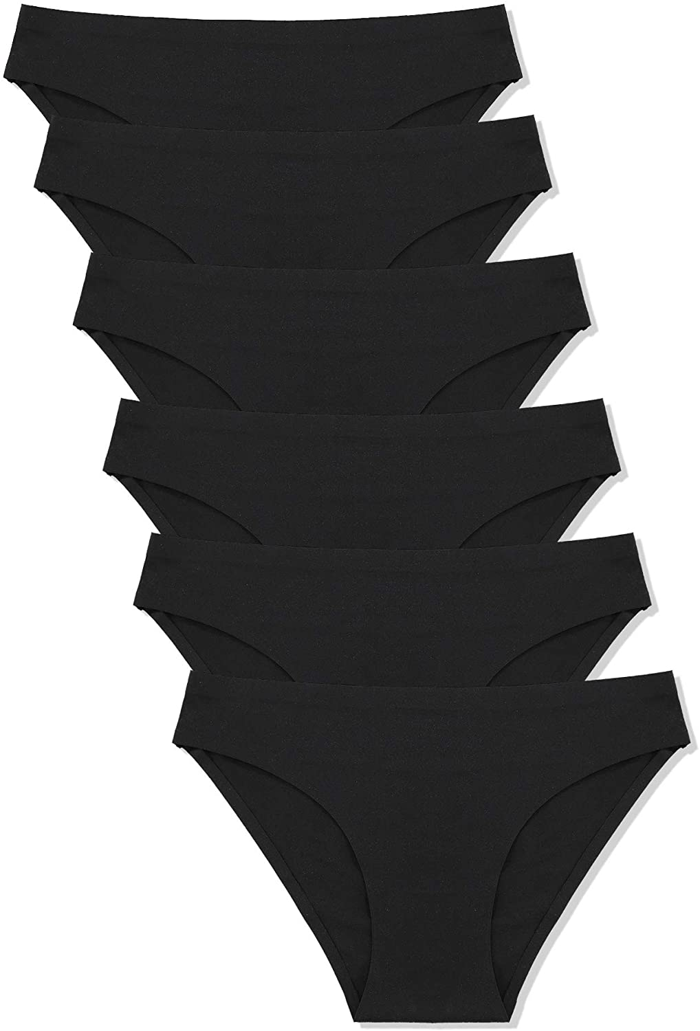 6 Pack Women’S Seamless Hipster Underwear No Show Panties Invisibles Briefs Soft Stretch Bikini Underwears XS-XL Apparel & Accessories > Clothing > Underwear & Socks > Underwear KYLIE MAX 6pack Black Medium