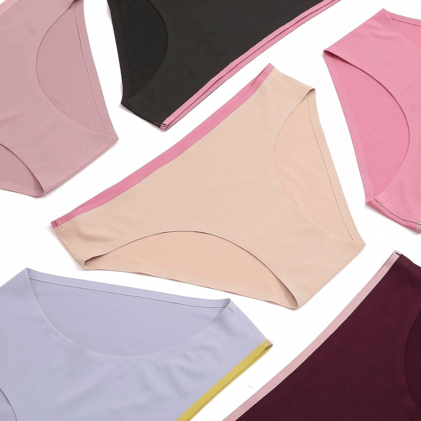 6 Pack Women’S Seamless Hipster Underwear No Show Panties Invisibles Briefs Soft Stretch Bikini Underwears XS-XL Apparel & Accessories > Clothing > Underwear & Socks > Underwear KYLIE MAX