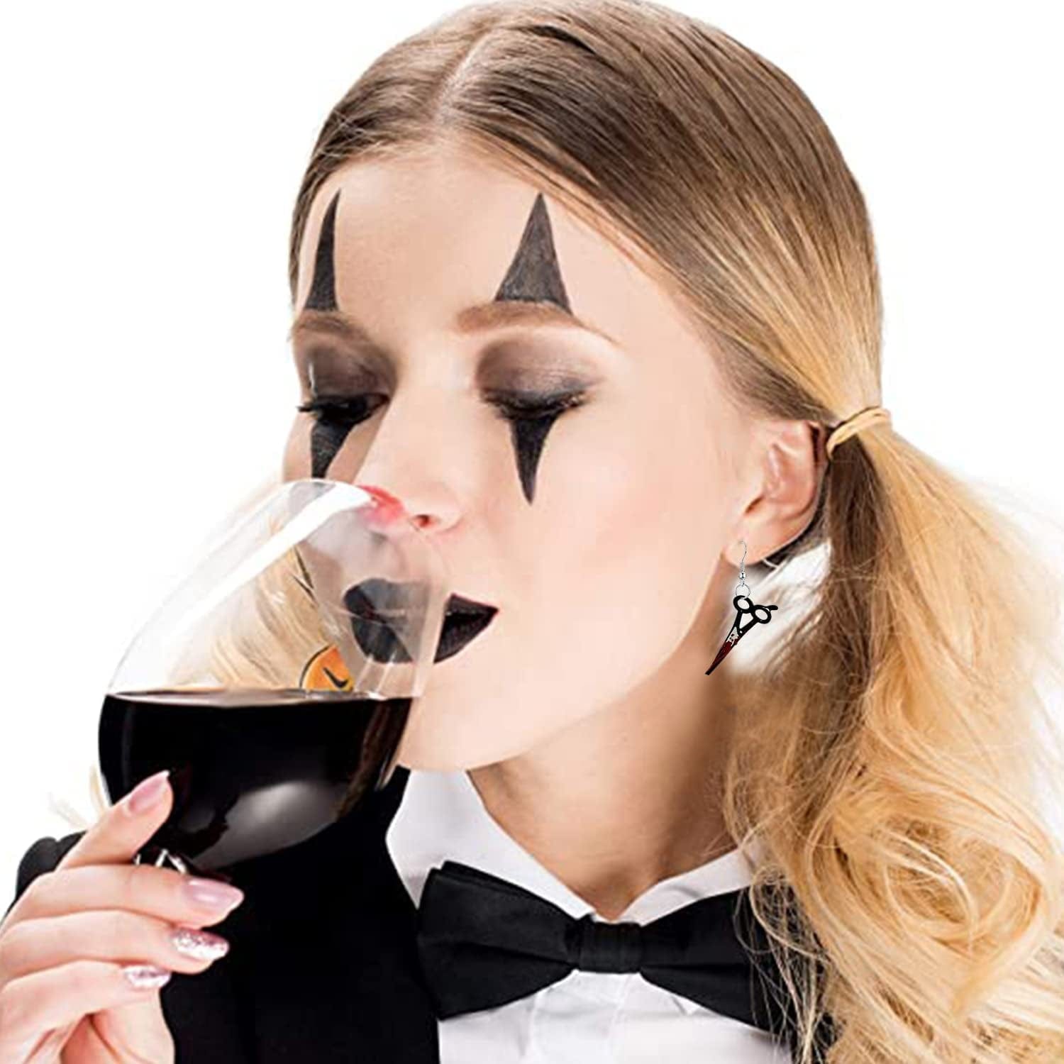 6 Pairs Punk Knife Dagger Drop Dangle Earring Set Gothic Acrylicjust Follow Bloody Printed Knife Earring for Women Girl Teen Hip Hop Halloween Party Jewelry with Box Apparel & Accessories > Jewelry > Earrings Just Follow