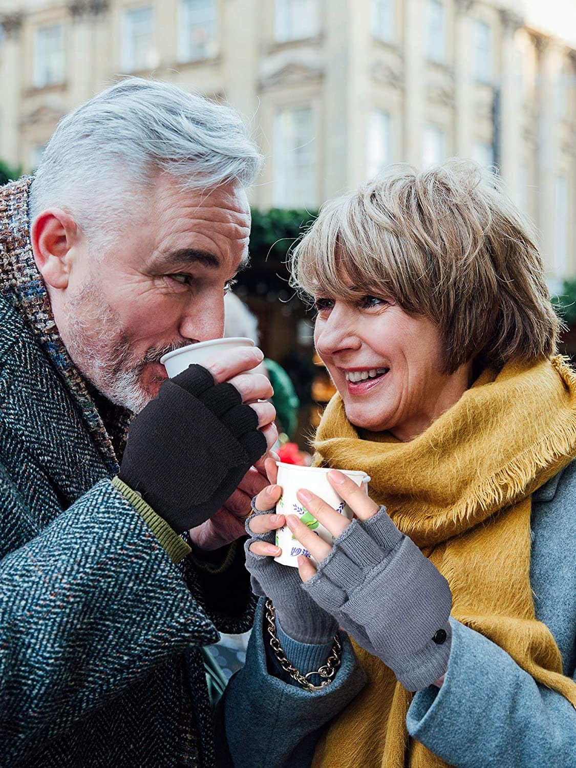 6 Pairs Women Winter Flip Gloves Convertible Mittens Thick Knitted Half Finger Gloves with Cover Apparel & Accessories > Clothing Accessories > Gloves & Mittens SATINIOR