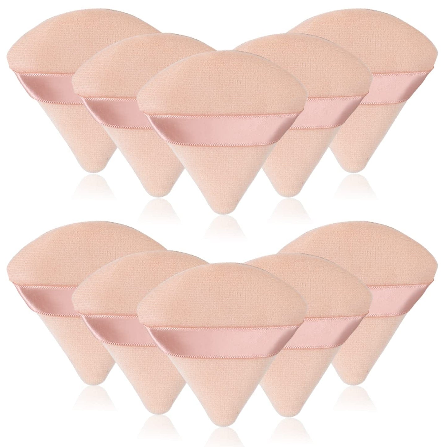 6 Pcs Soft Face Makeup Triangle Powder Puff,Beauty Loose Velour Puff with Strap,Under Eye Contouring Body Cosmetic Foundation Sponge Mineral Wet Dry Powder Puffs for Face Powder Tool (Rose Red) Health & Beauty > Personal Care > Cosmetics > Cosmetic Tools > Makeup Tools BrainKer B# 10 Pcs Flesh