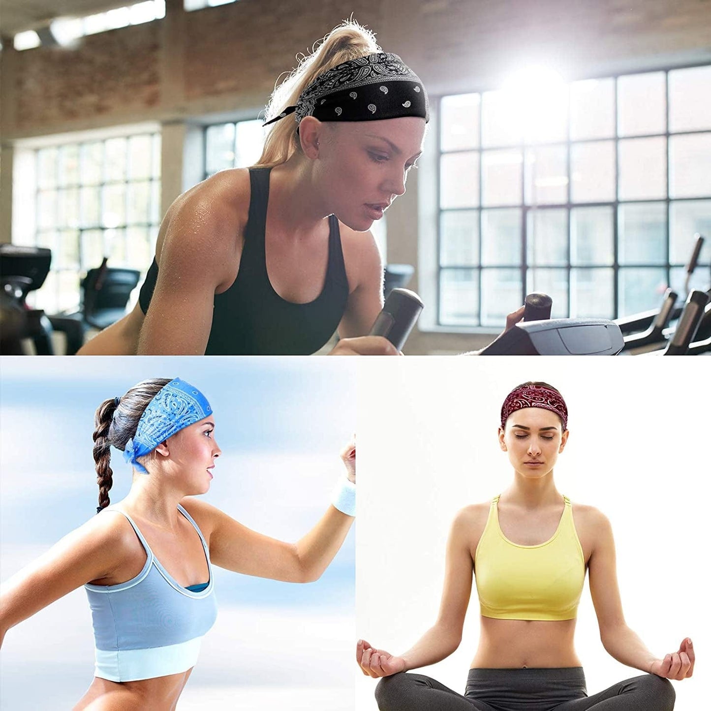 6 Pieces Adjustable Headbands for Women Knotted Headbands African Headband Yoga Elastic Non-Slip Floral Hair Bands for Running Hiking Cycling Workout (Elegant Patterns) Apparel & Accessories > Clothing Accessories > Bandanas & Headties WILLBOND